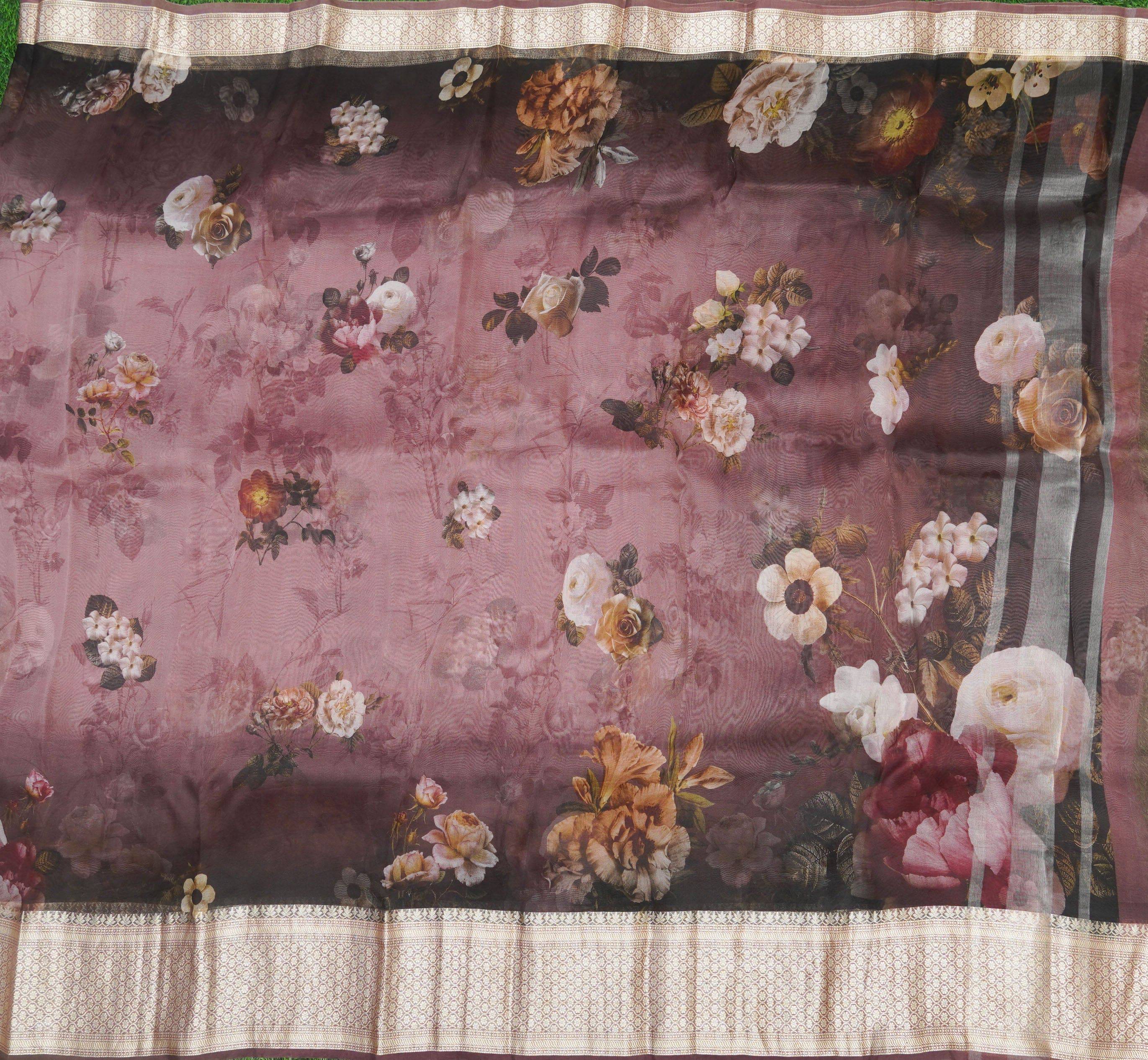 Organza Silk Print Saree