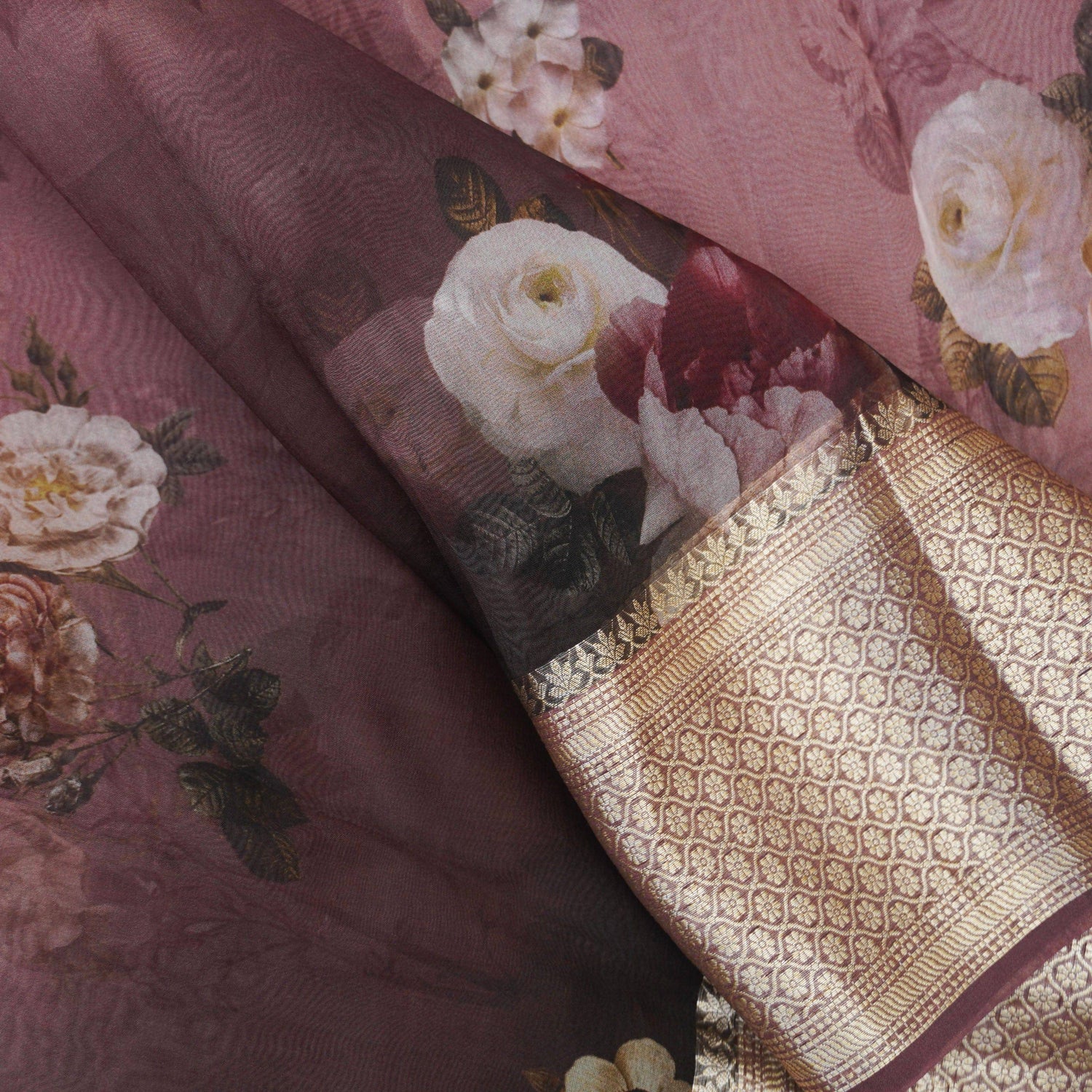 Organza Silk Print Saree