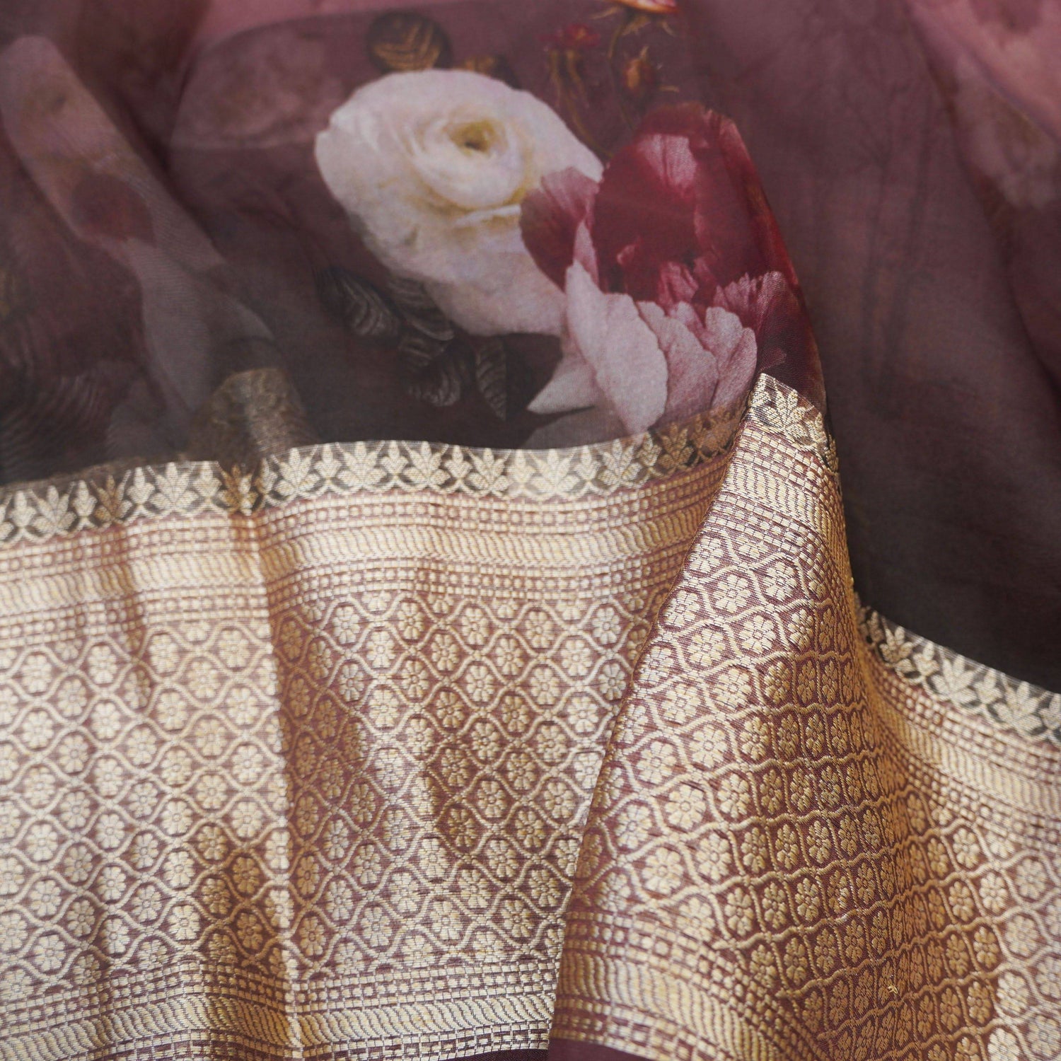 Organza Silk Print Saree