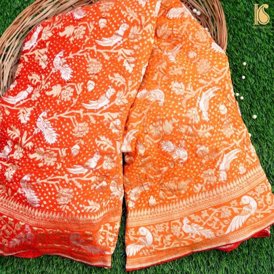 Banarasi Georgette Bandhani Birds Dupatta