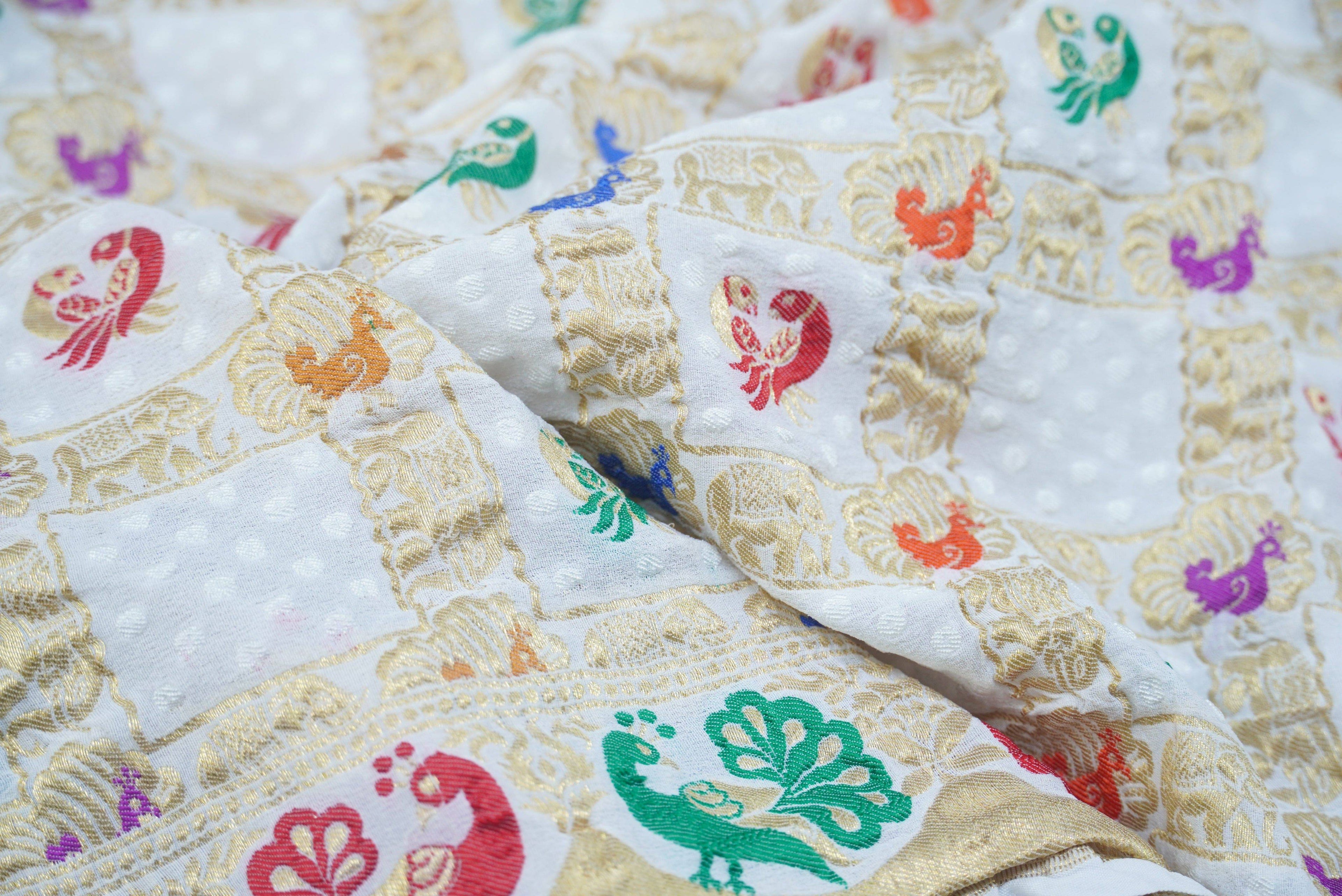Georgette Banarasi Birds of Paradise Saree