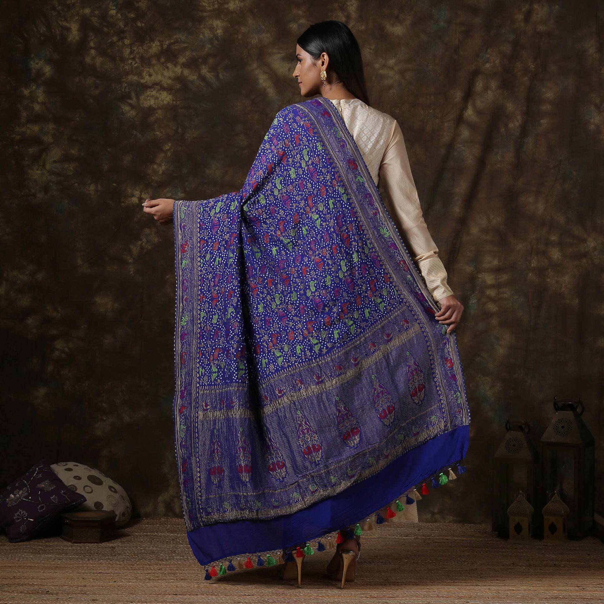 Banarasi Bandhani Georgette Shikargah Dupatta