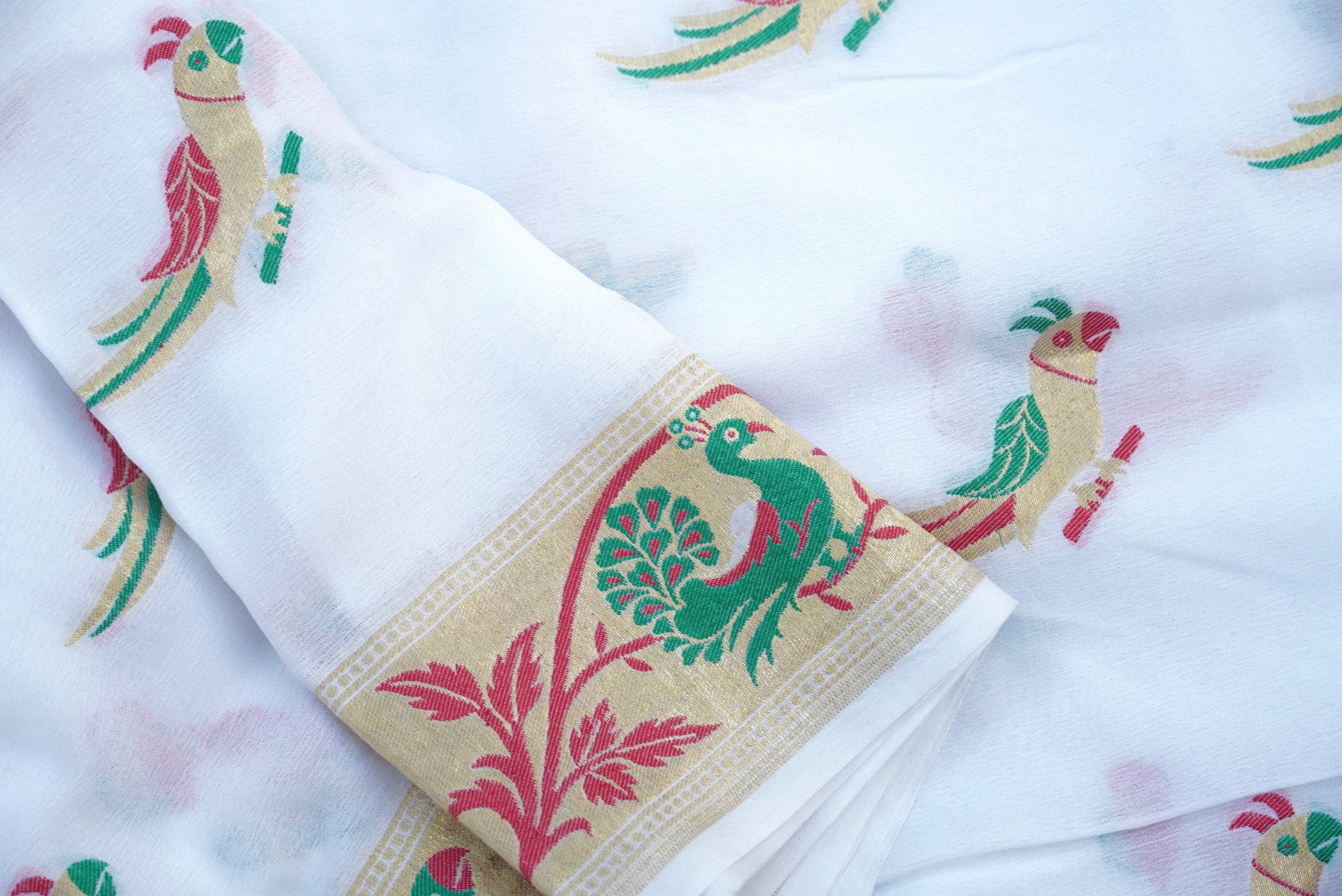 Banarasi Georgette Meenakari Saree