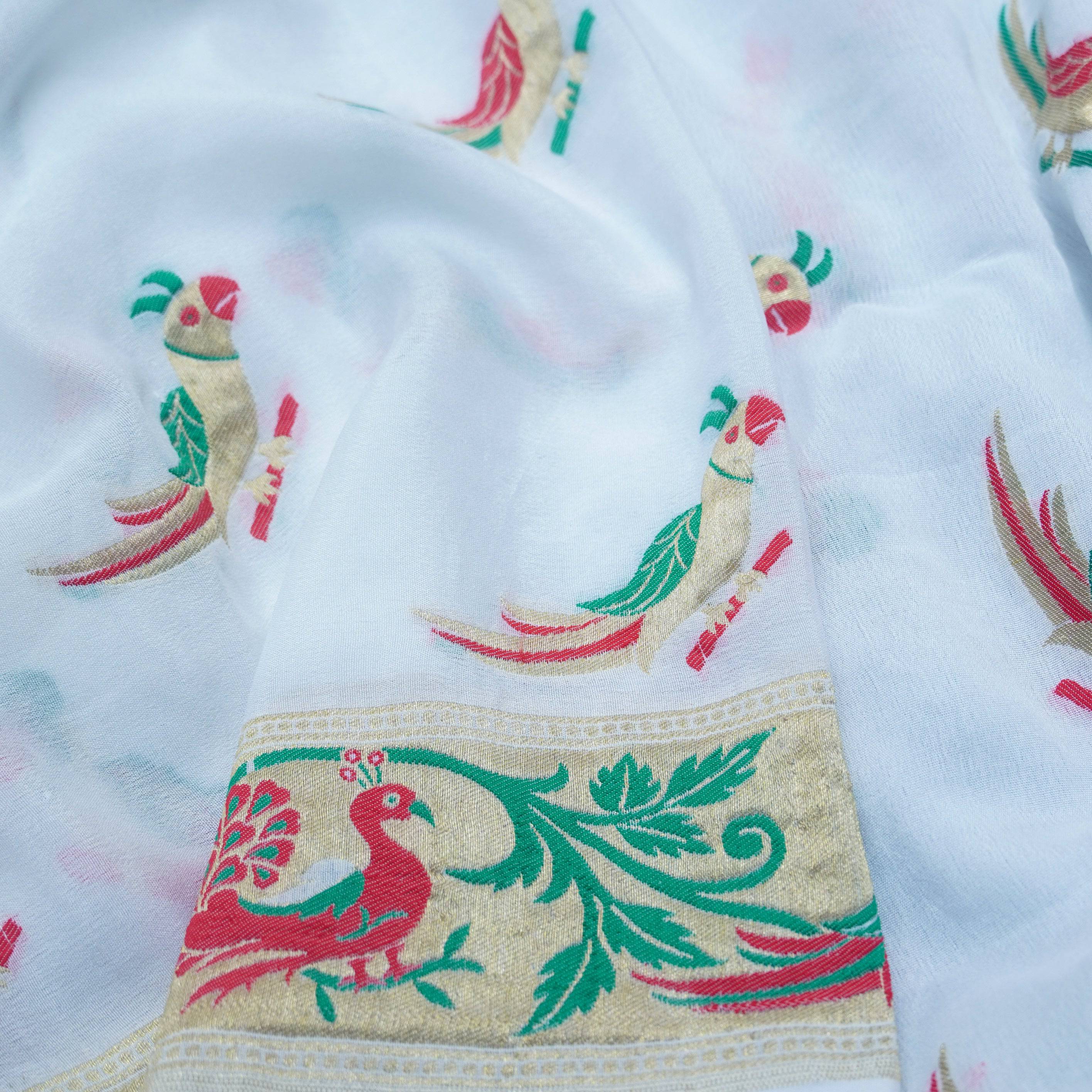 Banarasi Georgette Meenakari Birds Dupatta