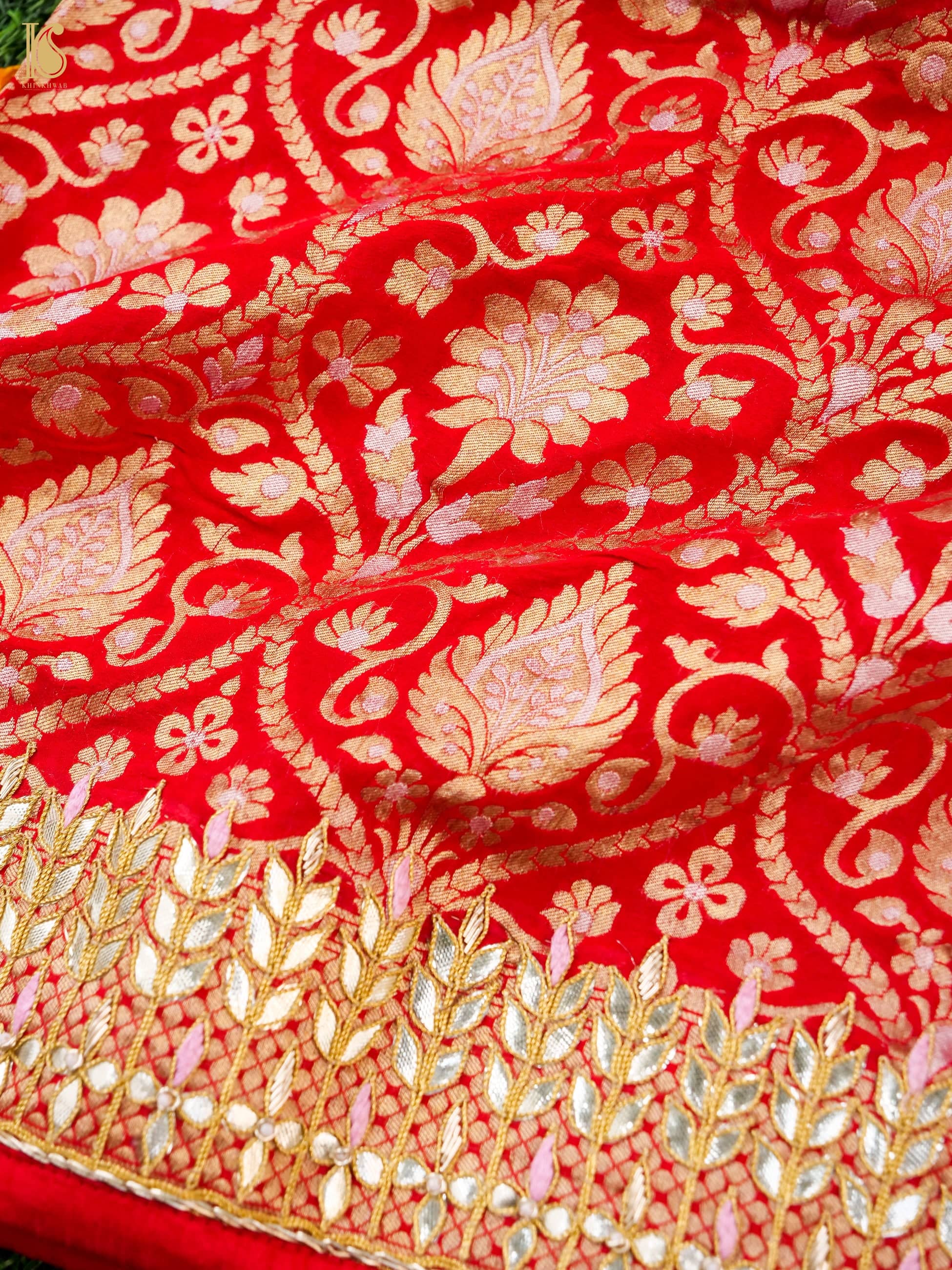 Handwoven Pure Georgette Banarasi Embroidery Saree
