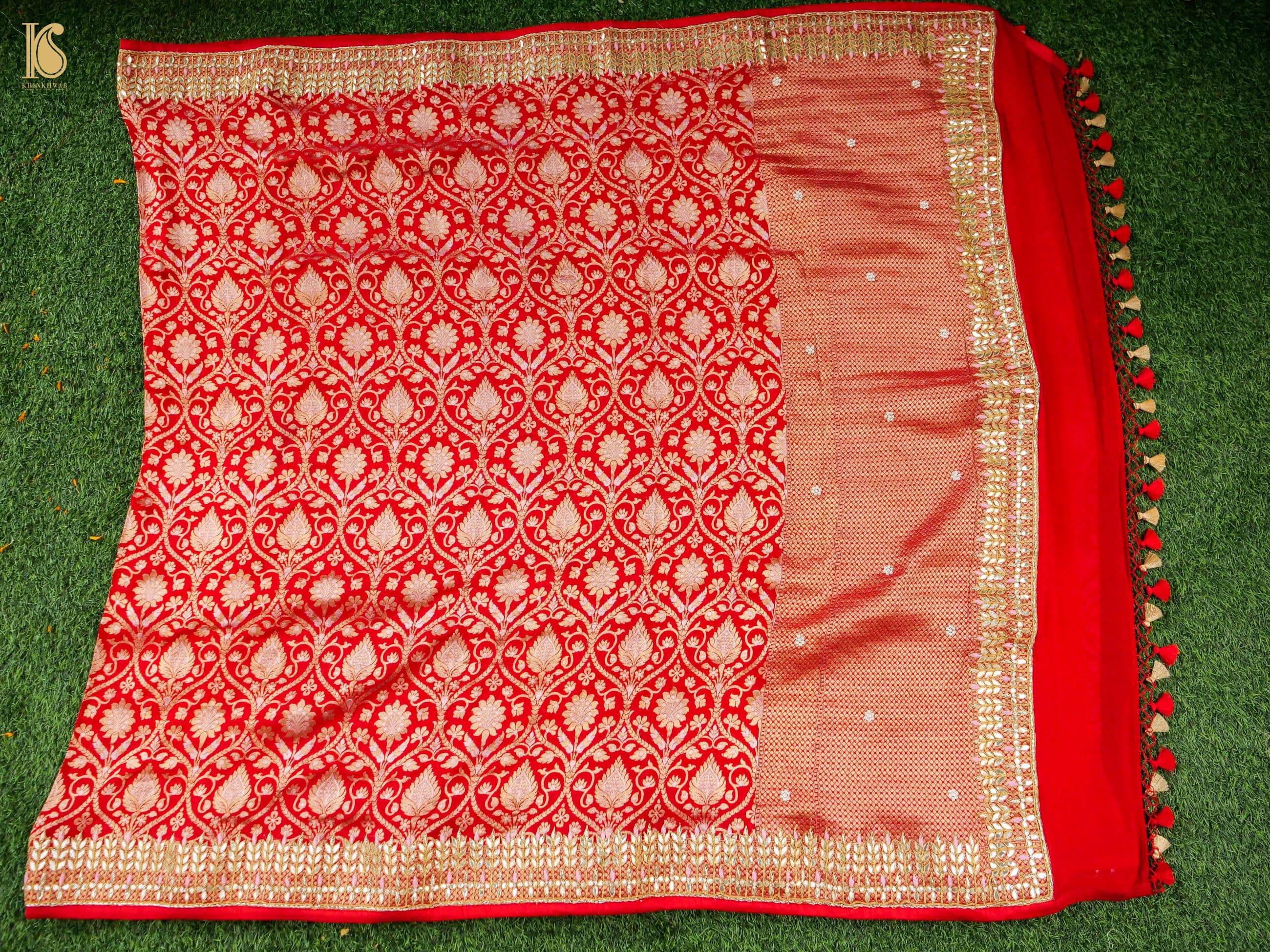 Handwoven Pure Georgette Banarasi Embroidery Saree