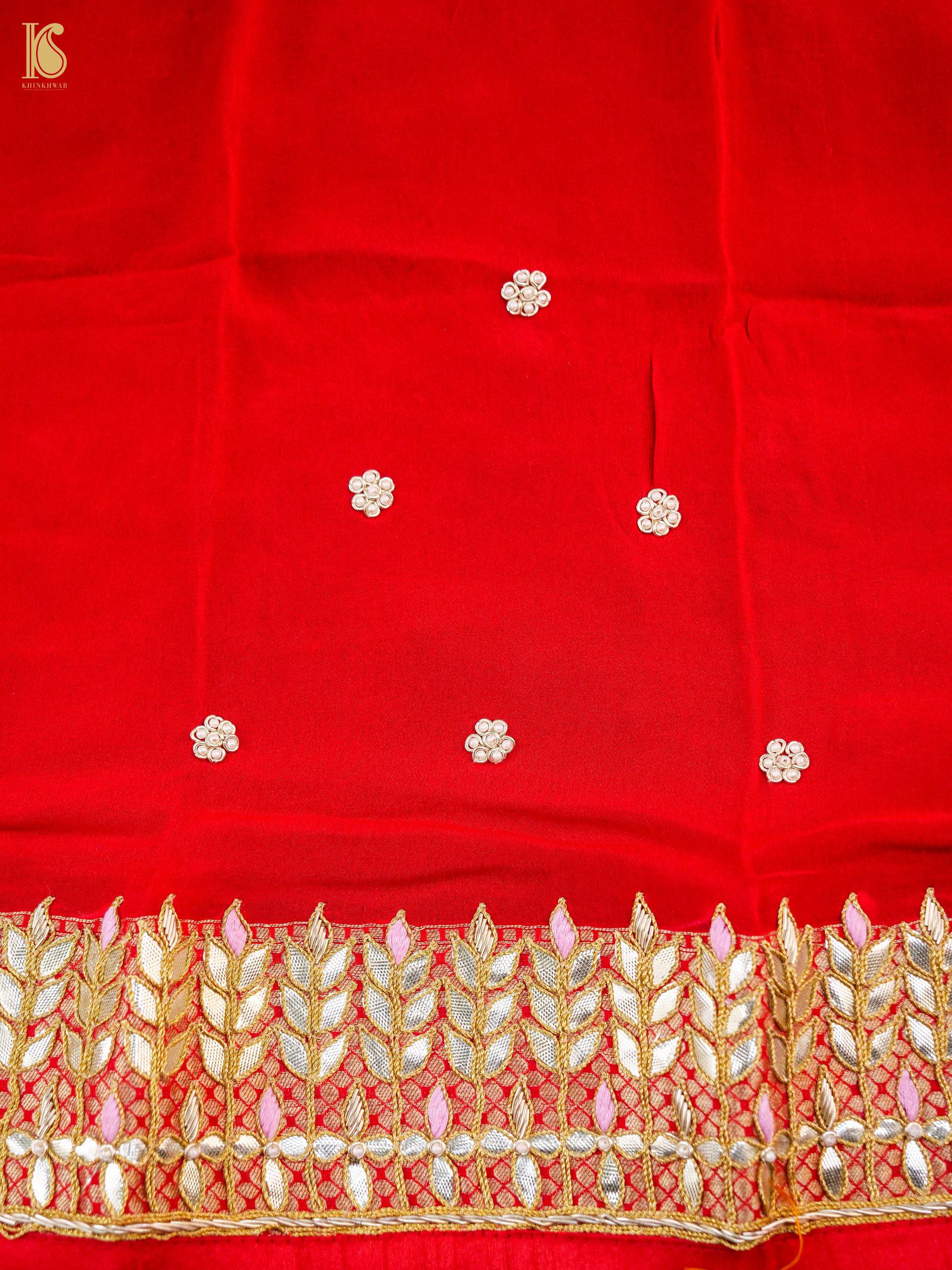 Handwoven Pure Georgette Banarasi Embroidery Saree