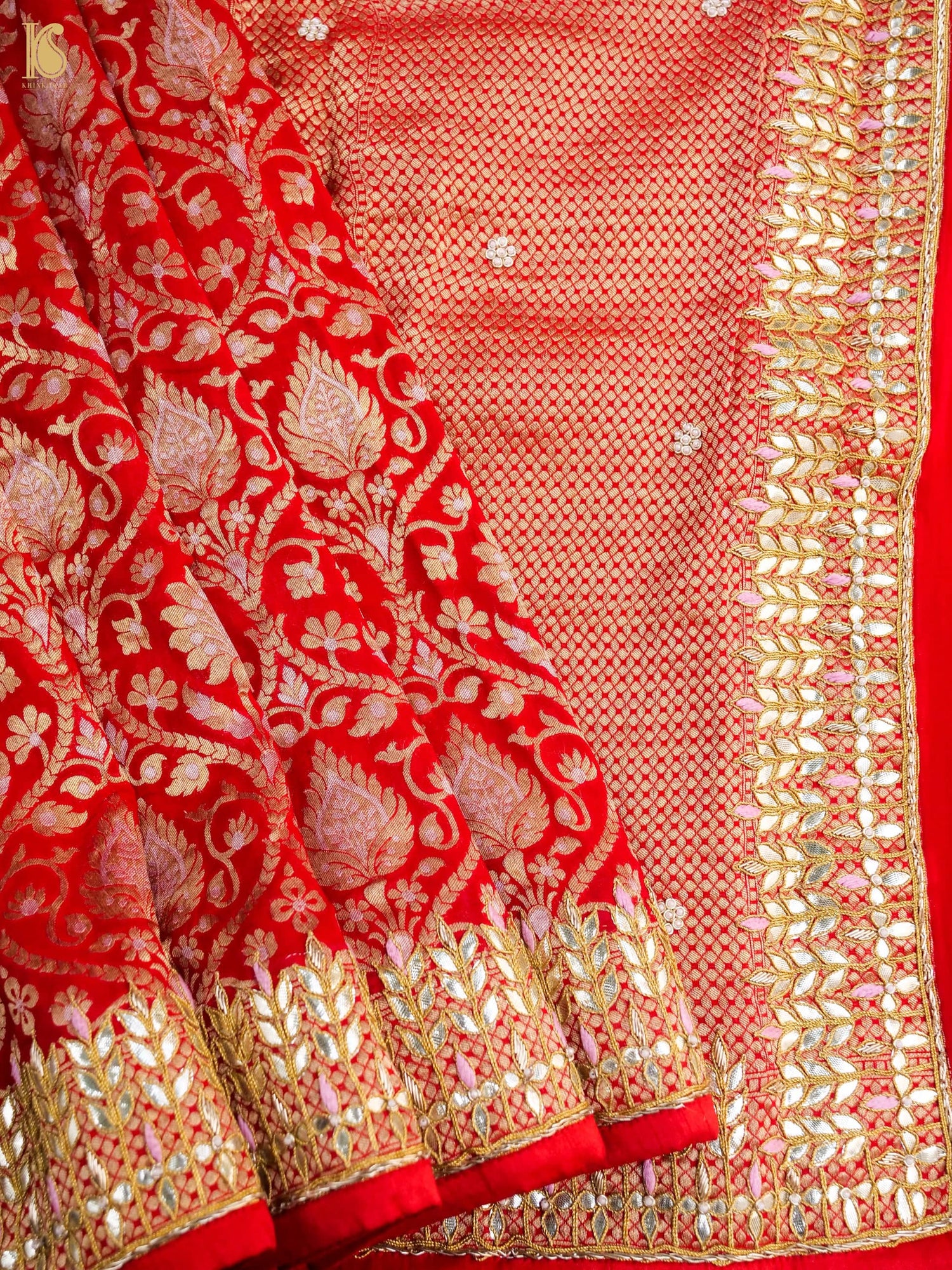Handwoven Pure Georgette Banarasi Embroidery Saree