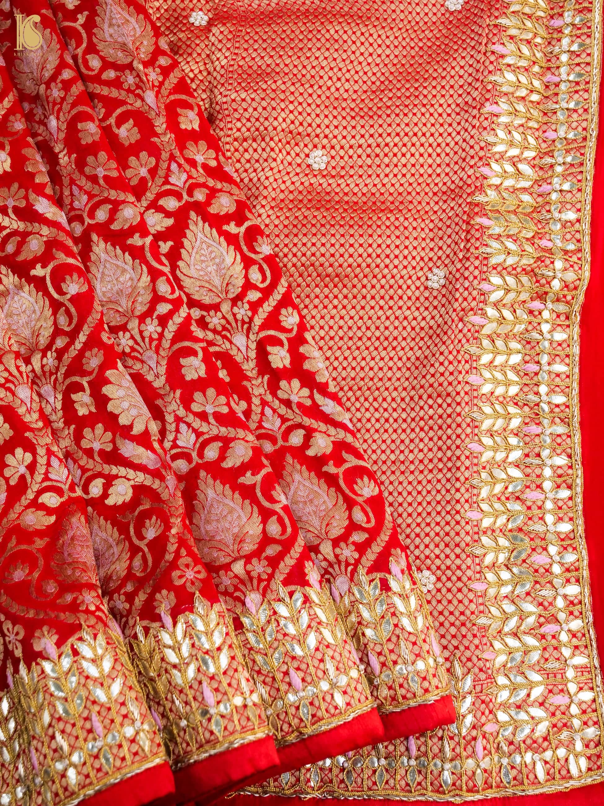 Handwoven Pure Georgette Banarasi Embroidery Saree