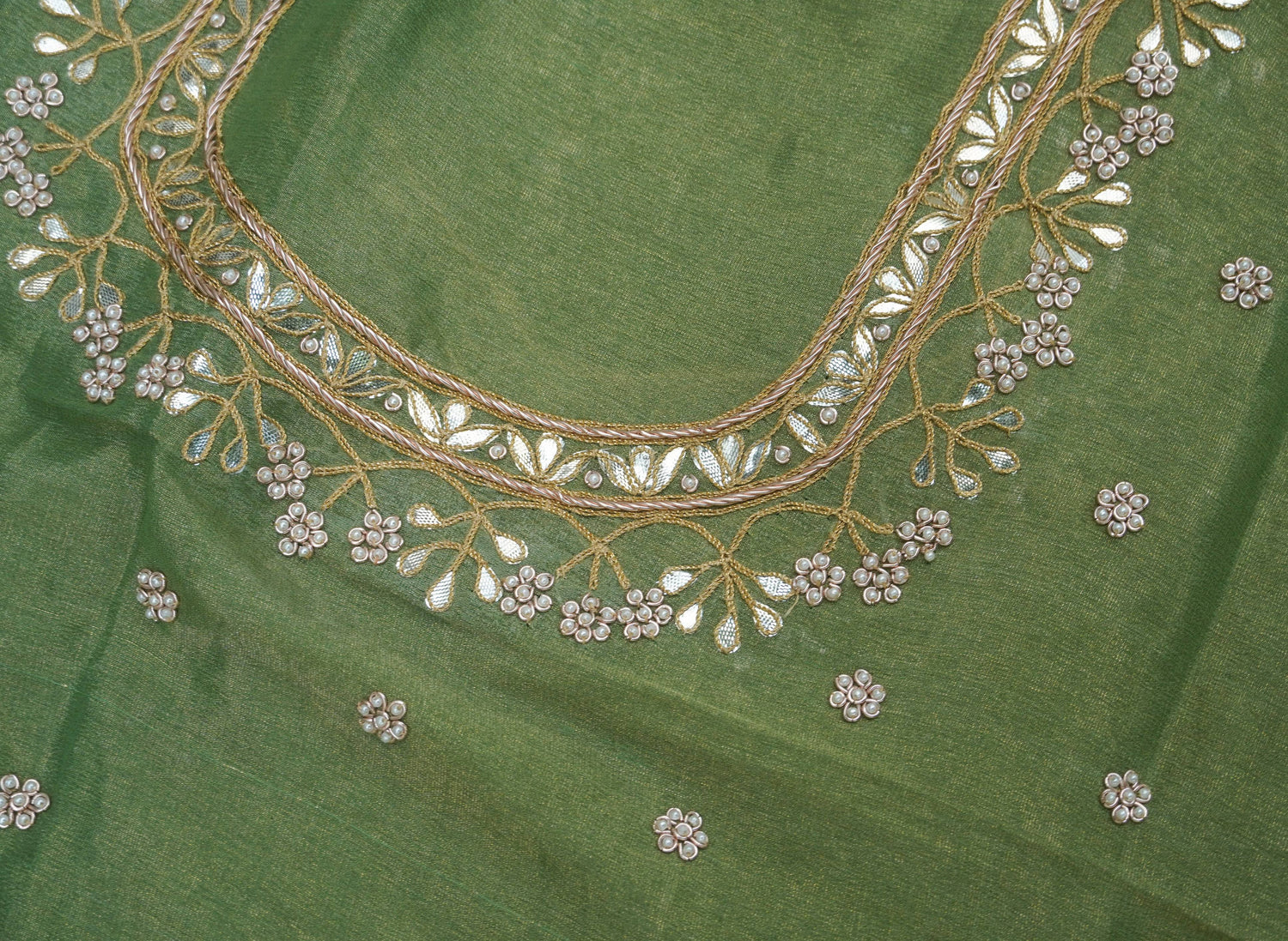 Handwoven Pure Georgette by Tissue Banarasi Embroidery Saree