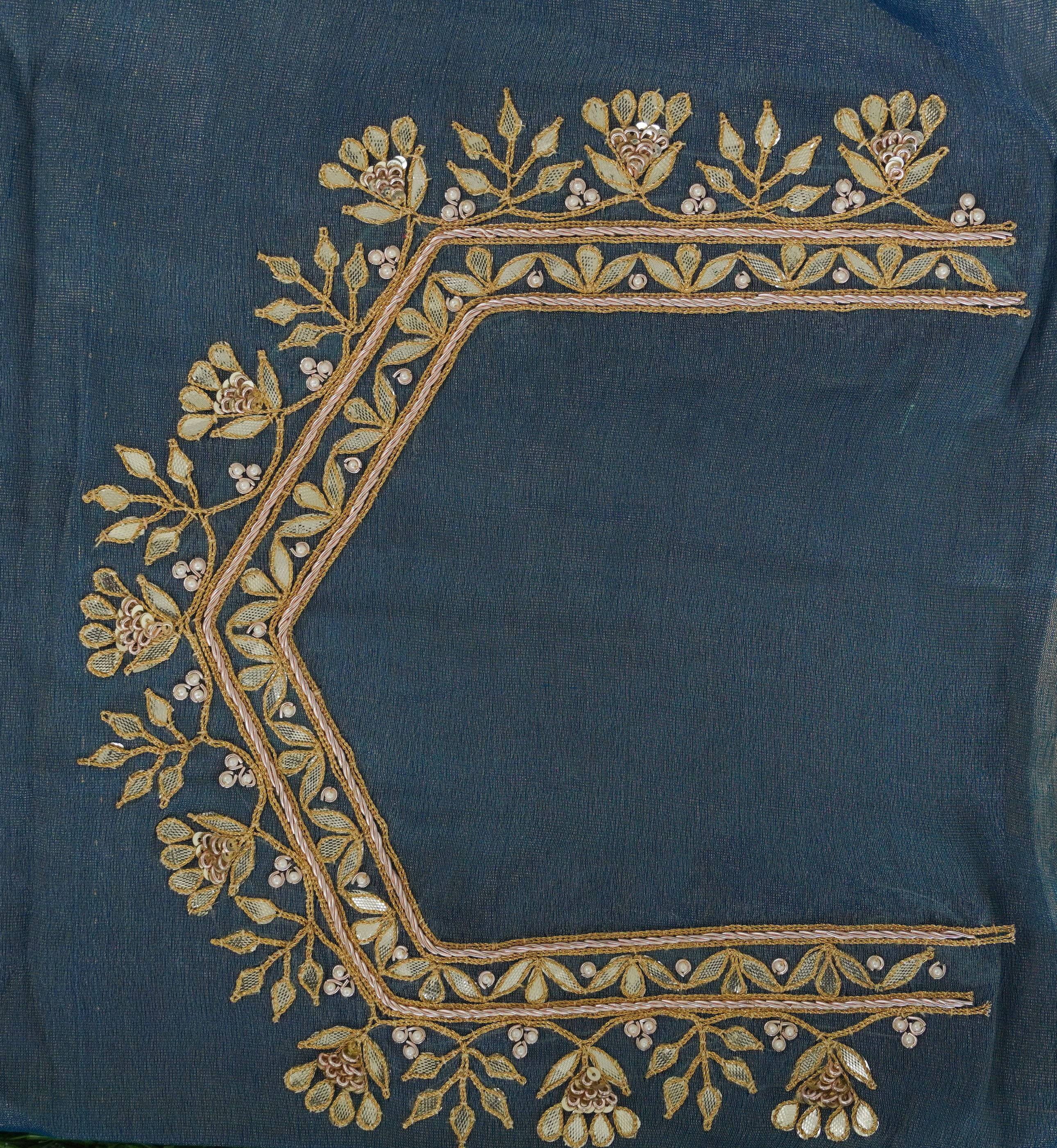 Pure Georgette by Tissue Banarasi Embroidery Saree