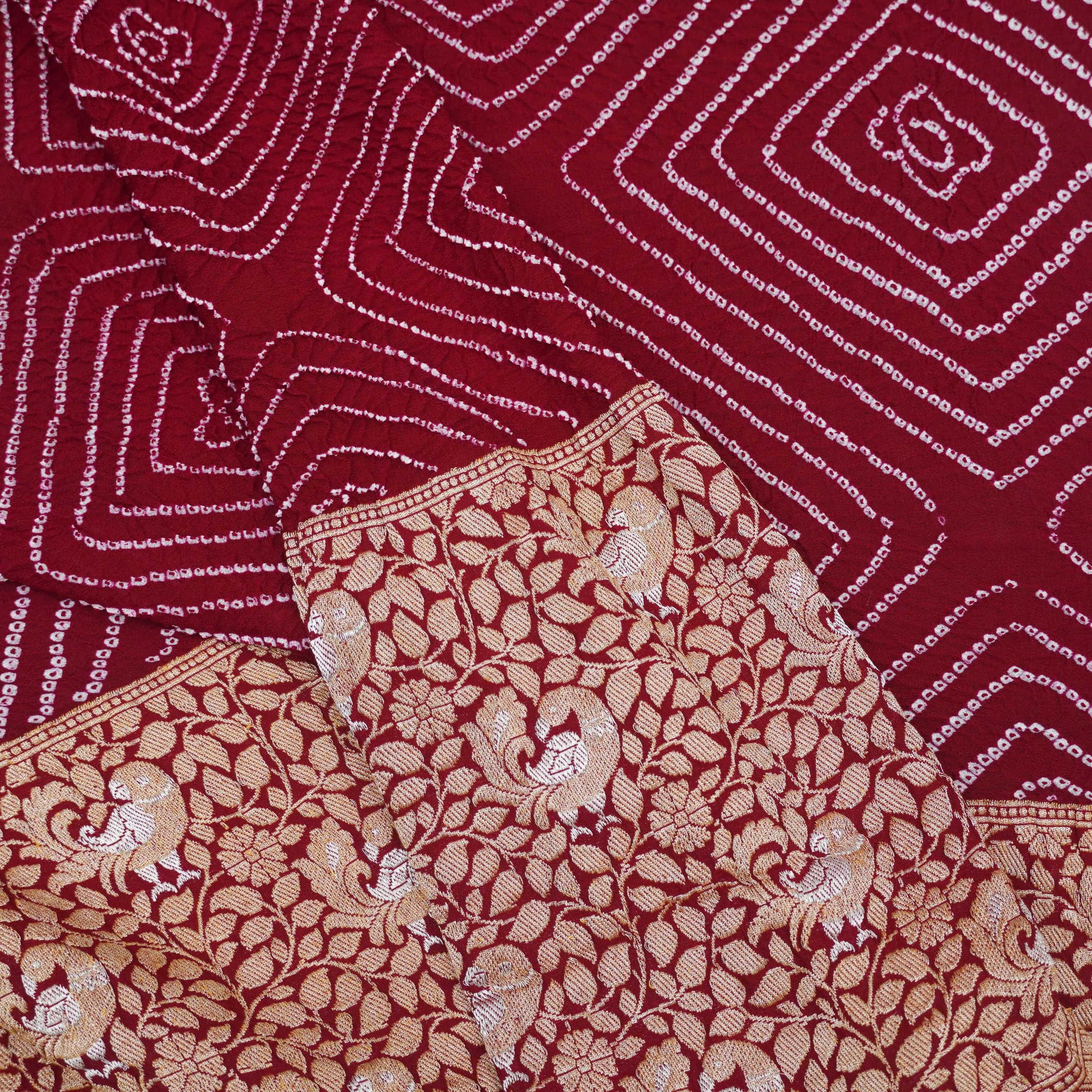 Handloom Banarasi Georgette Bandhani Saree