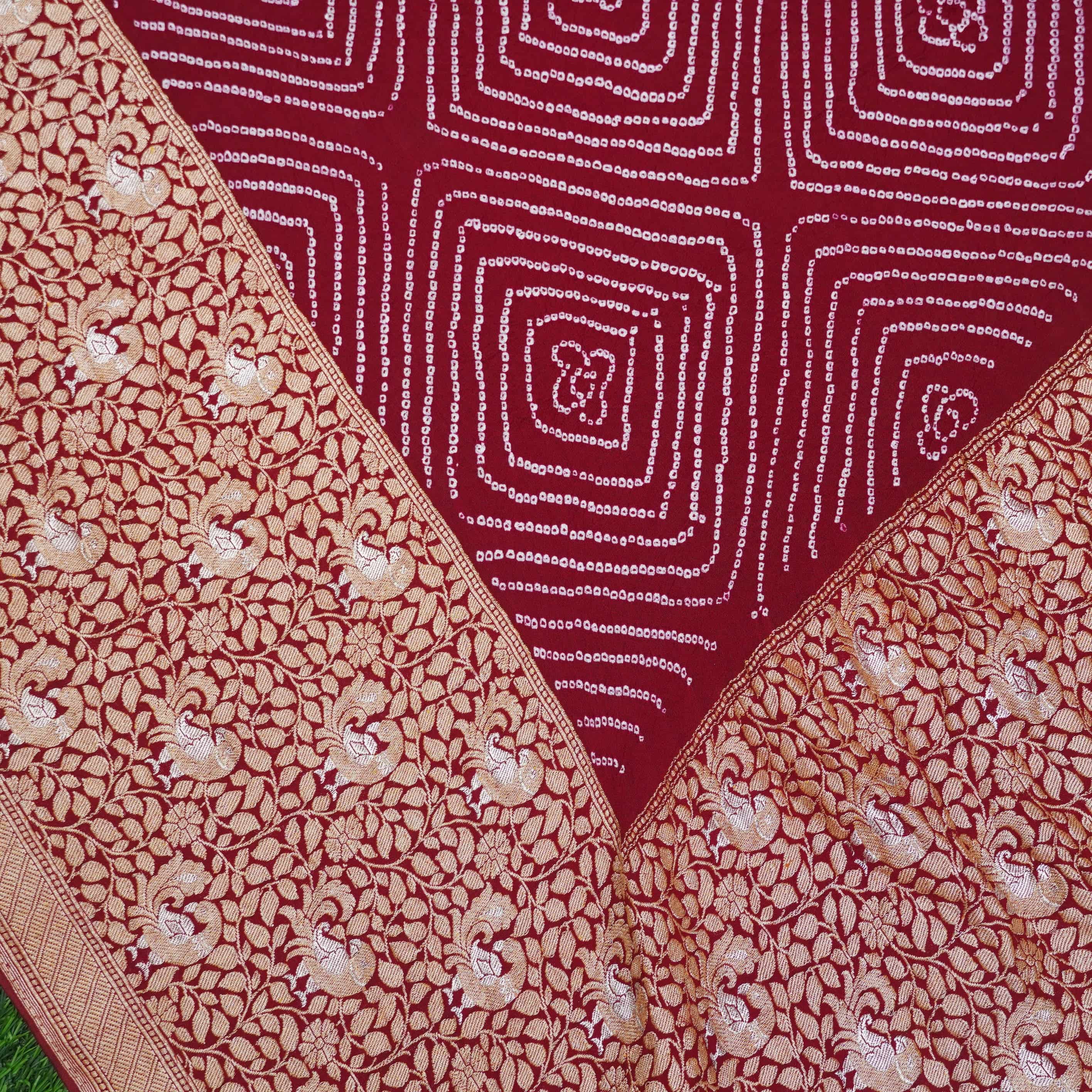 Handloom Banarasi Georgette Bandhani Saree