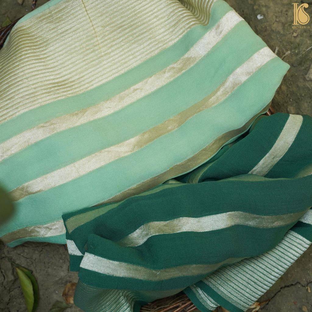 Georgette Handloom Stripes Banarasi Saree