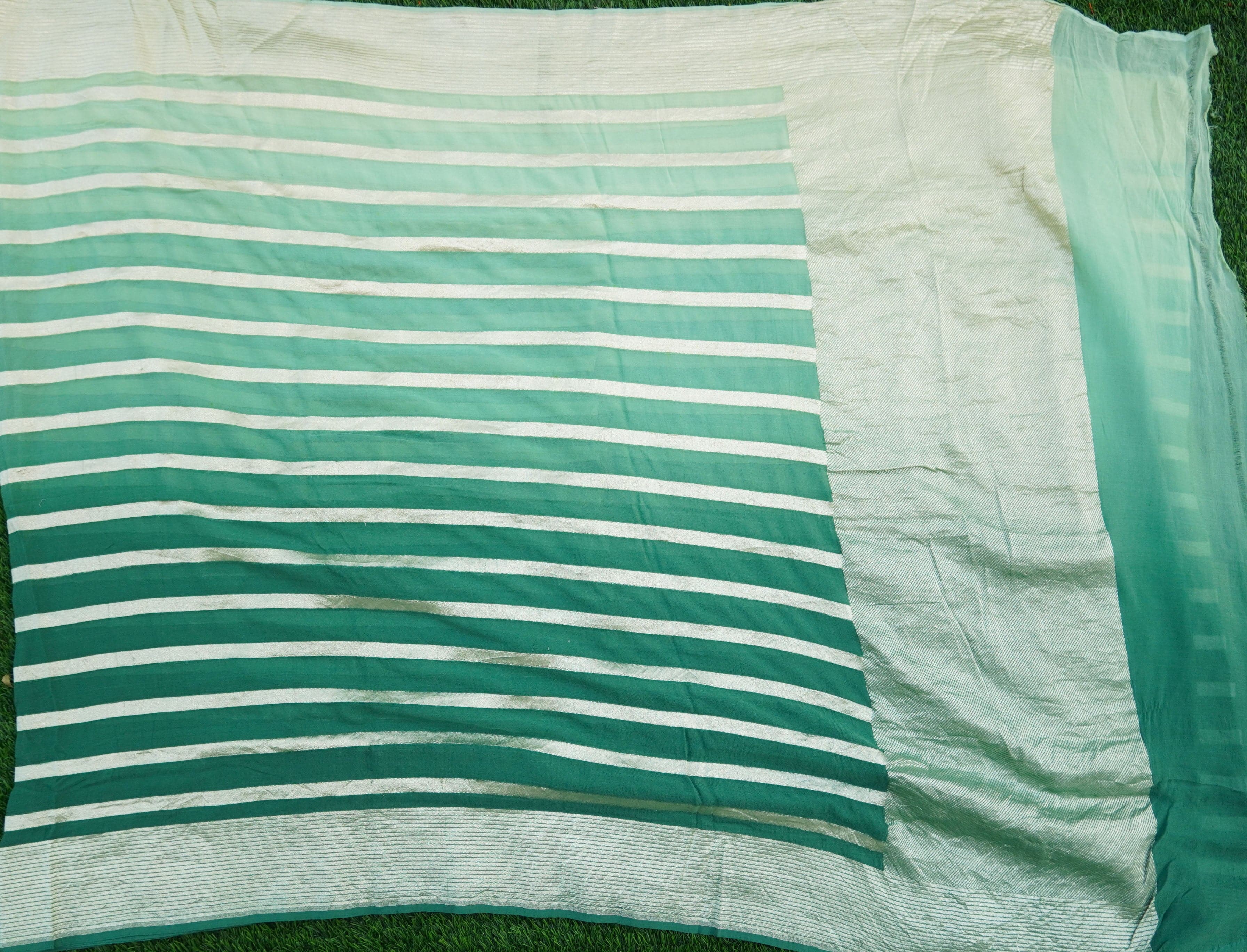 Georgette Handloom Stripes Banarasi Saree