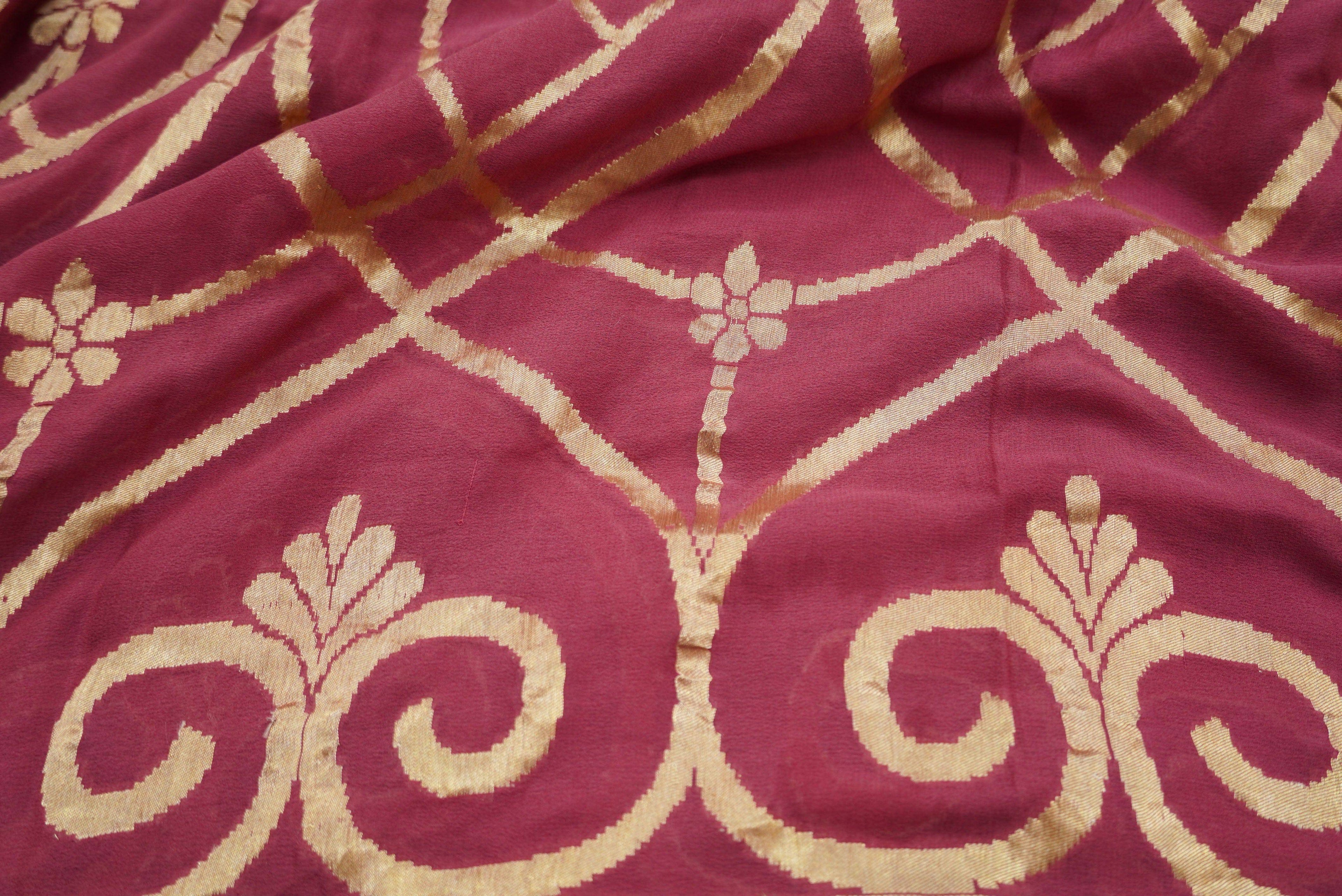 Pure Georgette Banarasi Handloom Dupatta