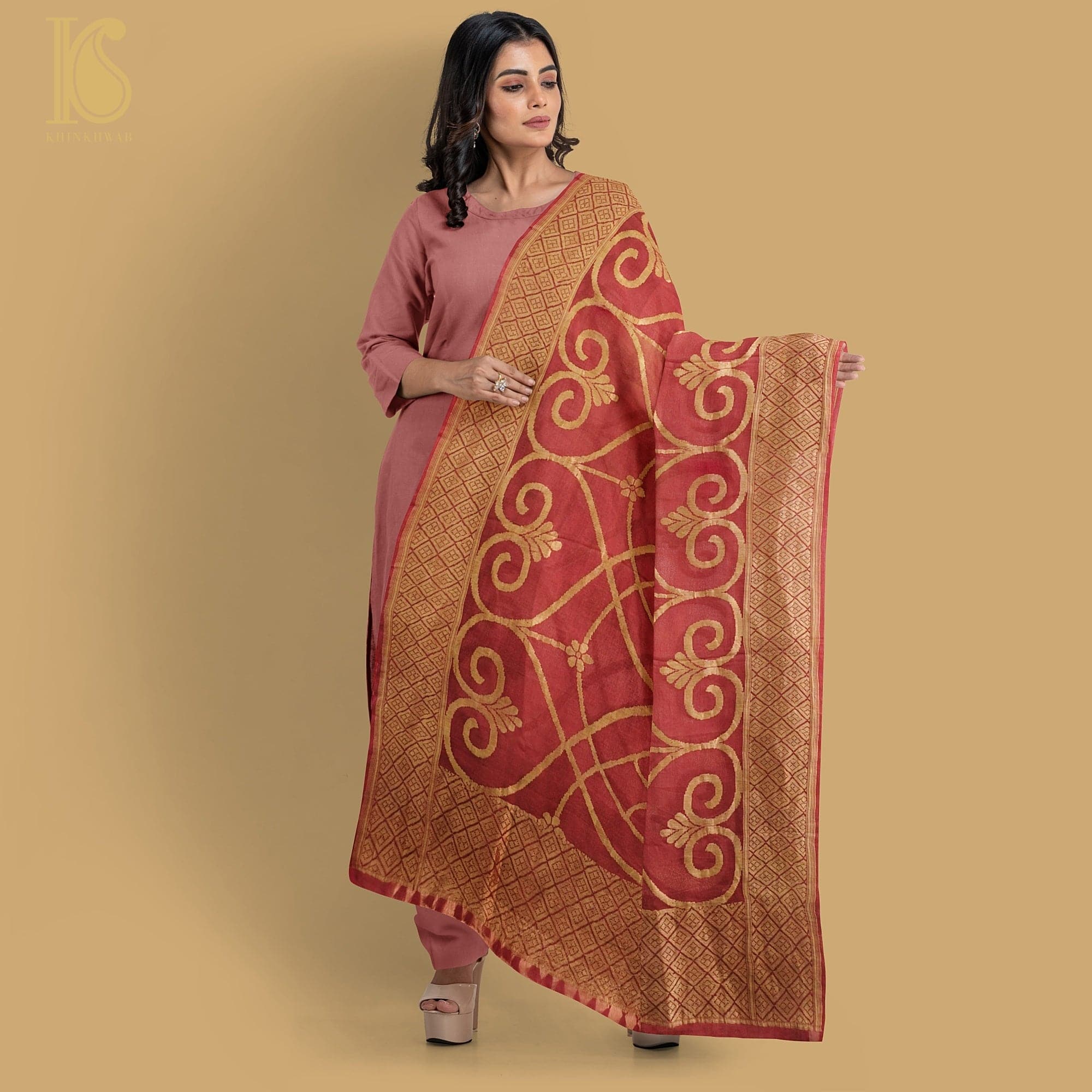 Pure Georgette Banarasi Handloom Dupatta