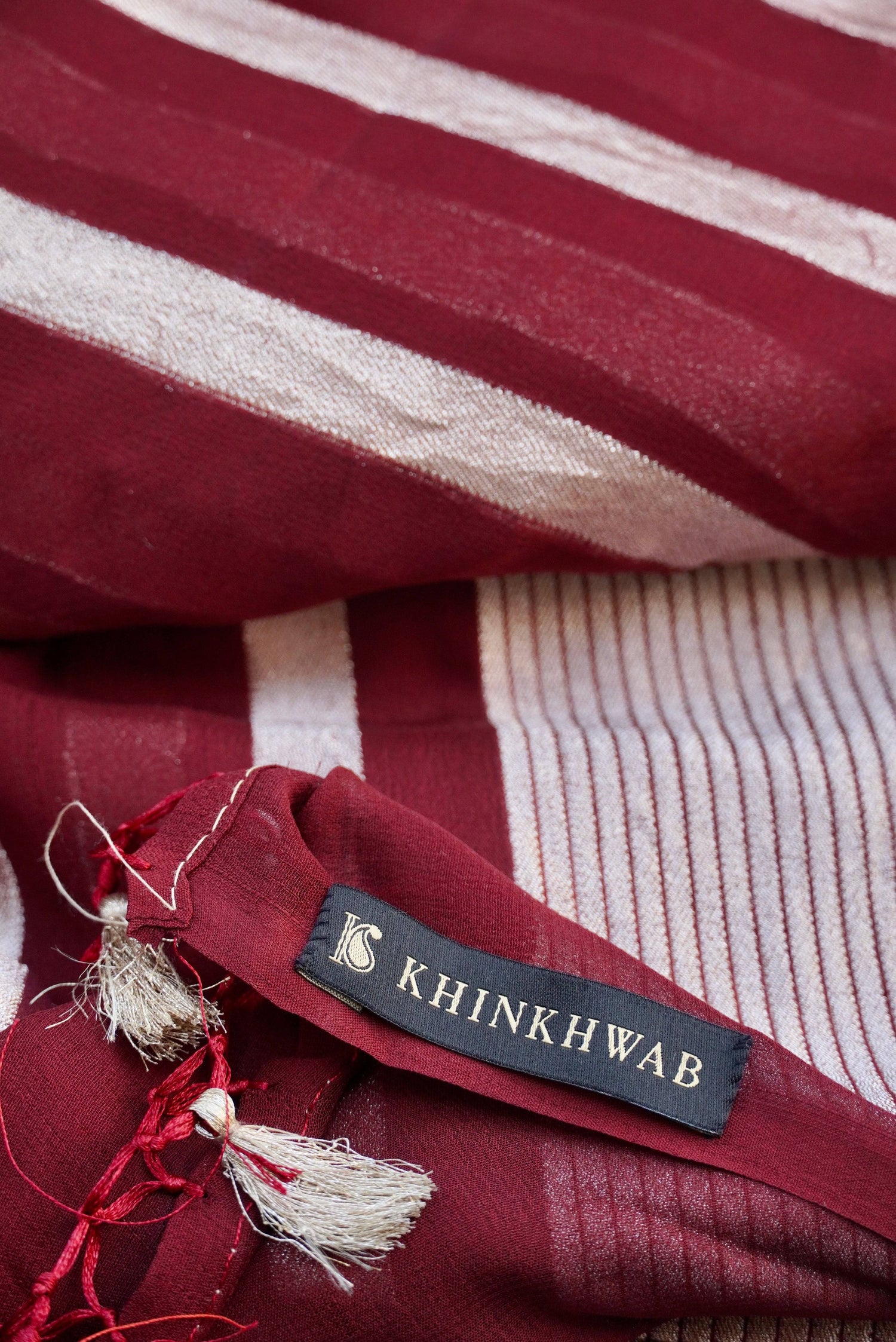 Pure Georgette Handloom Stripes Banarasi Saree