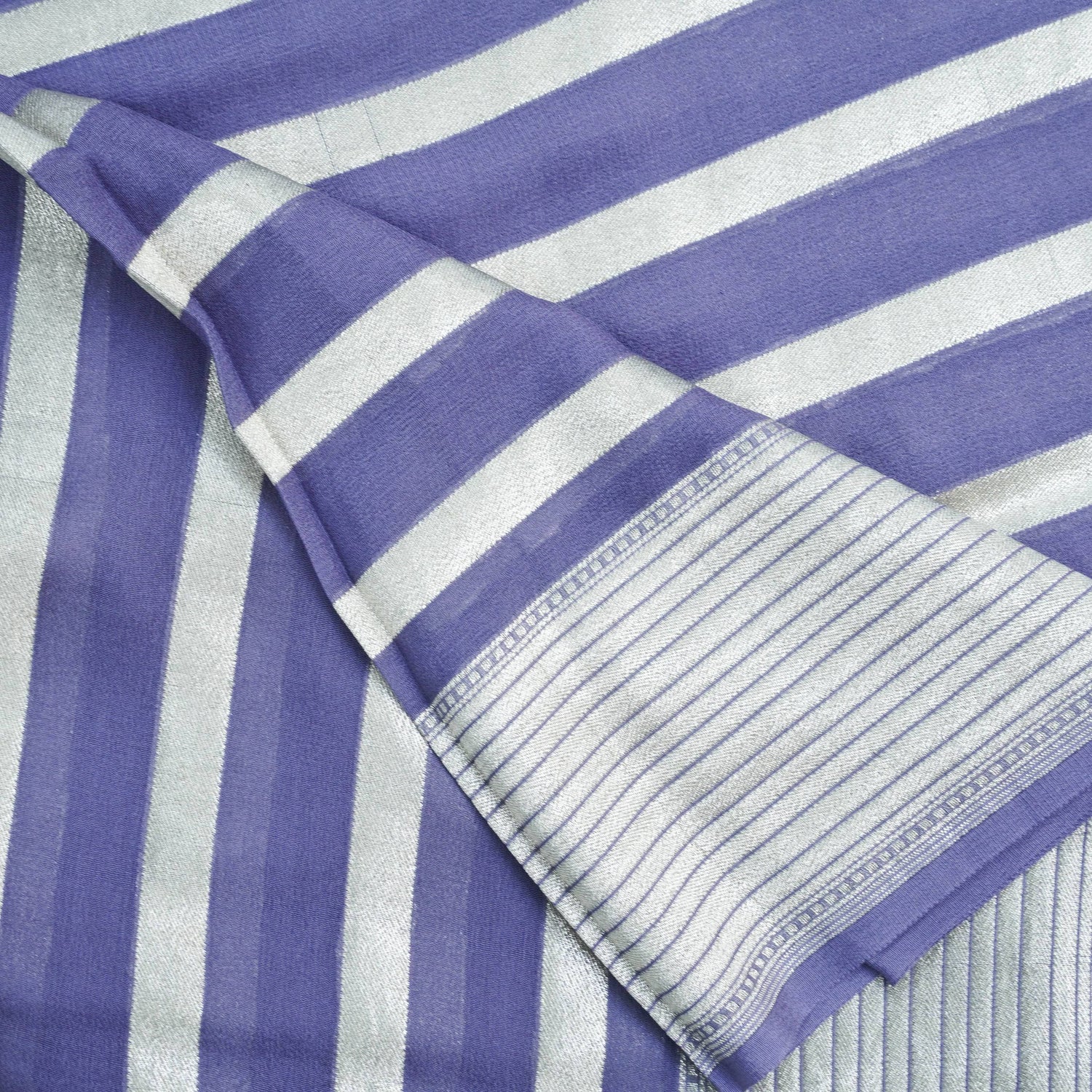 Pure Georgette Handloom Stripes Banarasi Saree