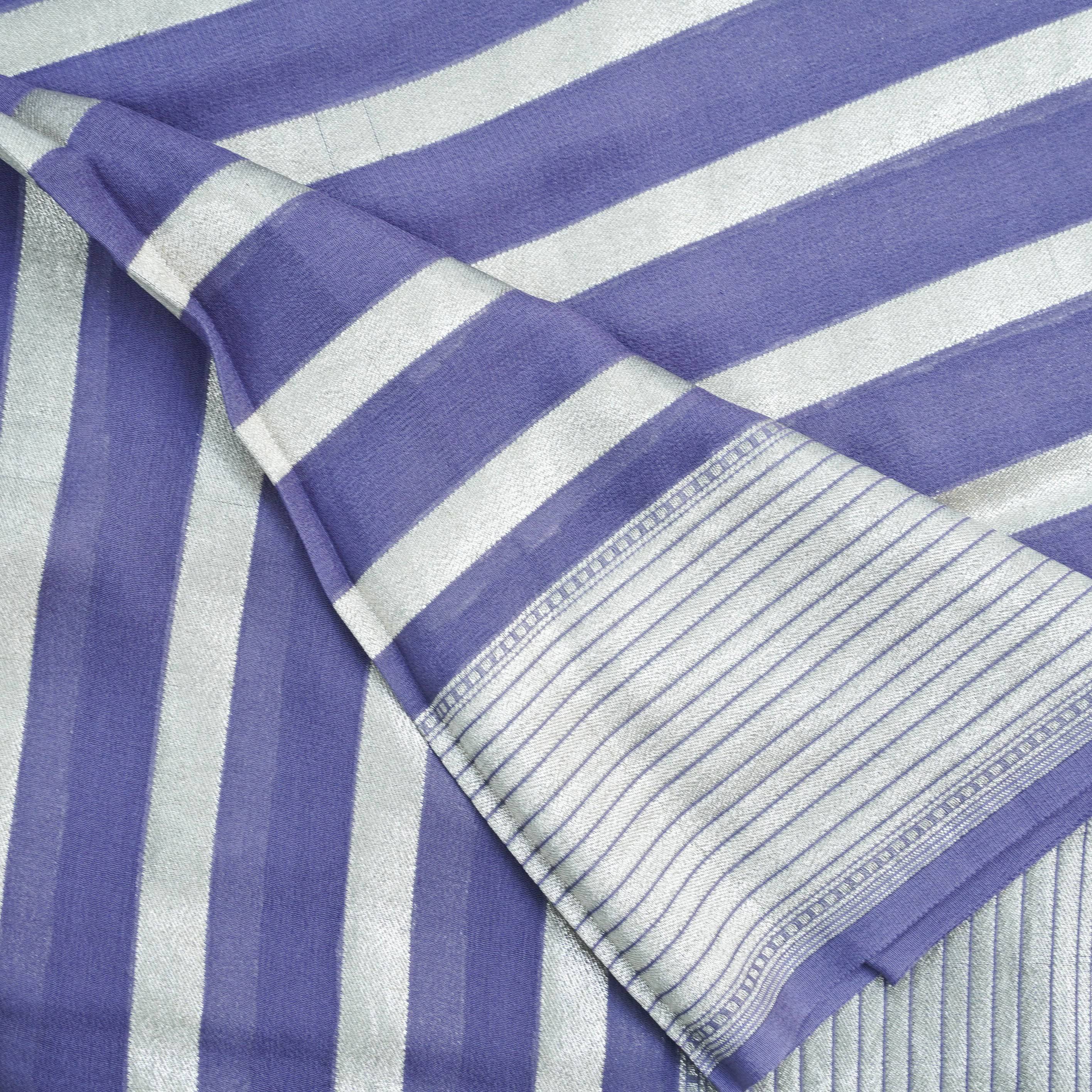 Pure Georgette Handloom Stripes Banarasi Saree