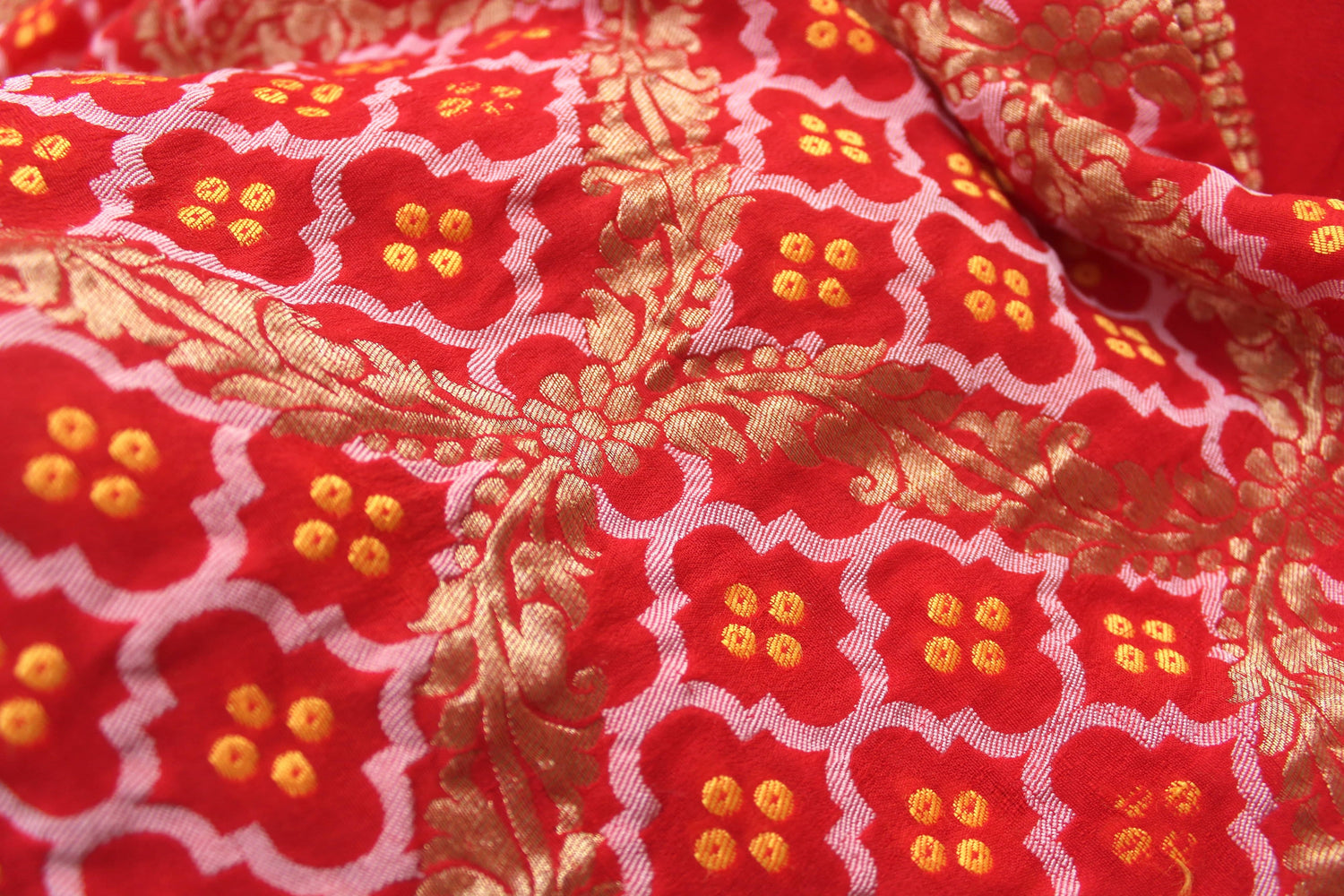 Red Georgette Handloom Banarasi Dupatta