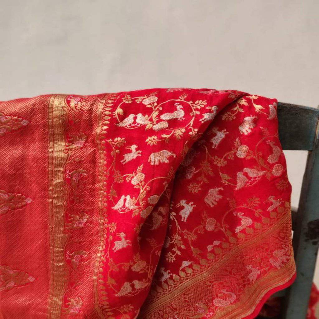 Georgette Shikargah Banarasi Dupatta