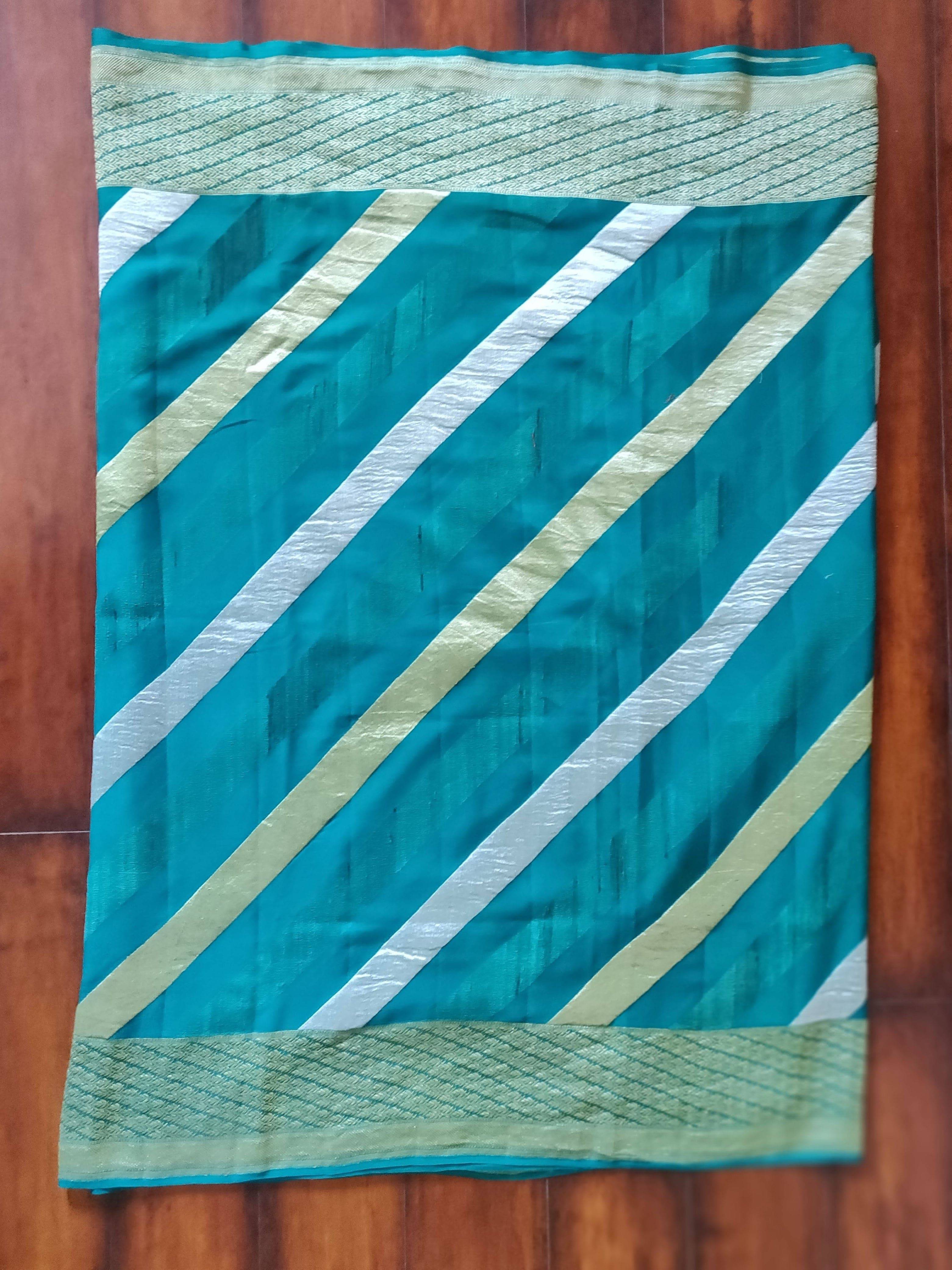 Georgette Banarasi Handloom Stripes Saree
