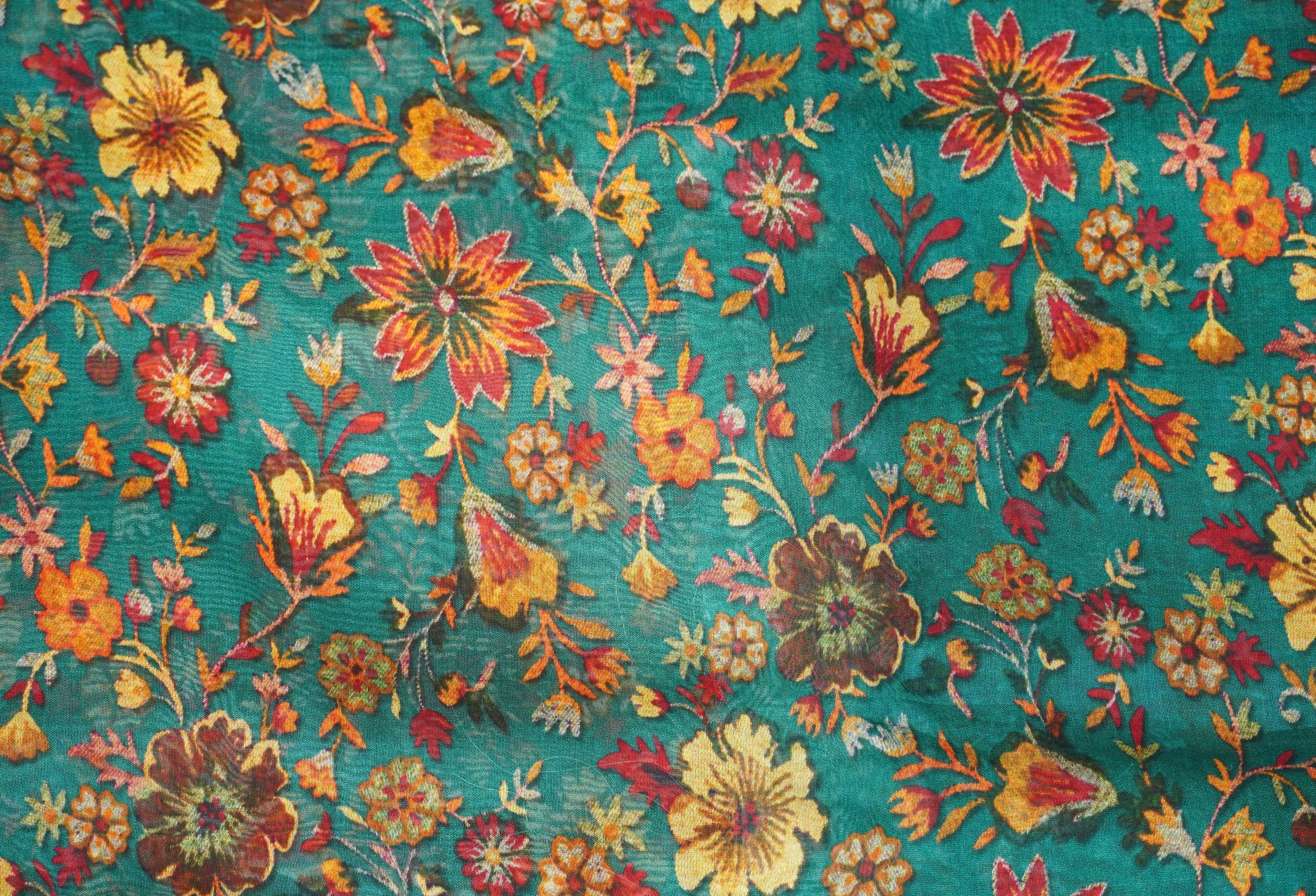 Organza Silk Print Saree