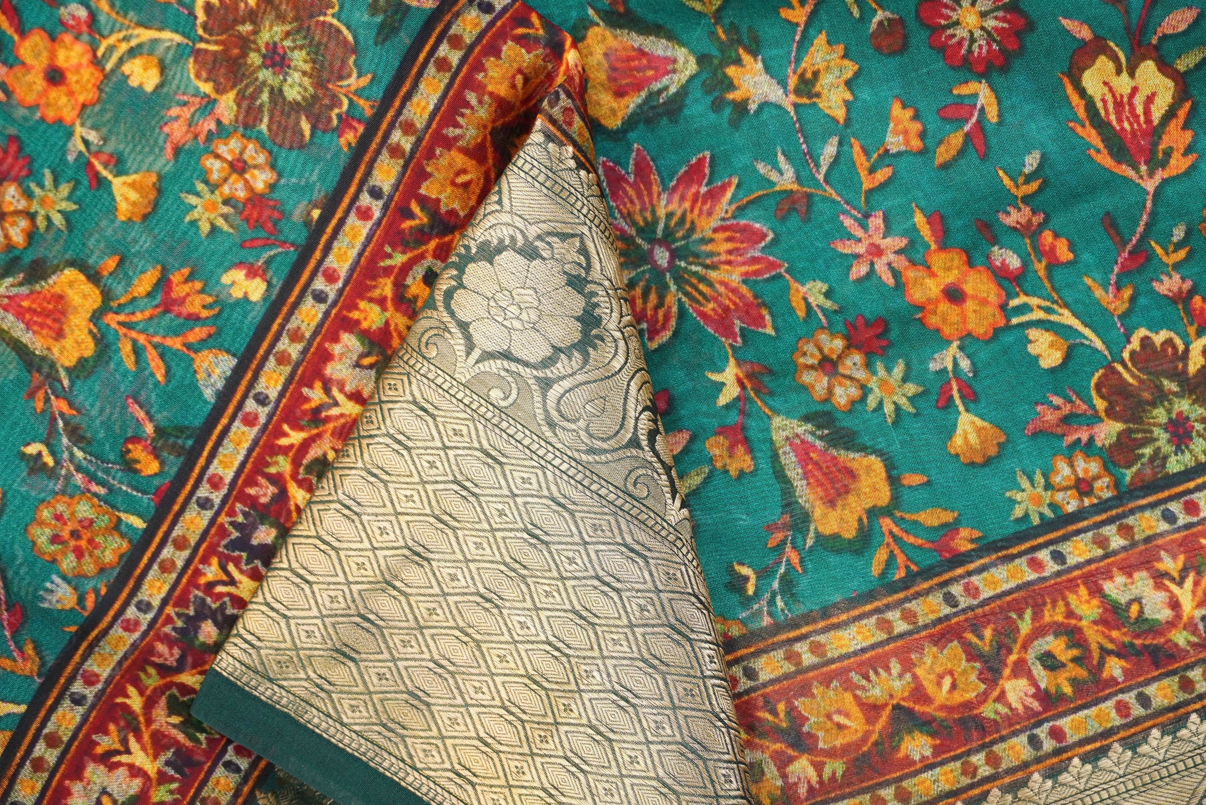 Organza Silk Print Saree