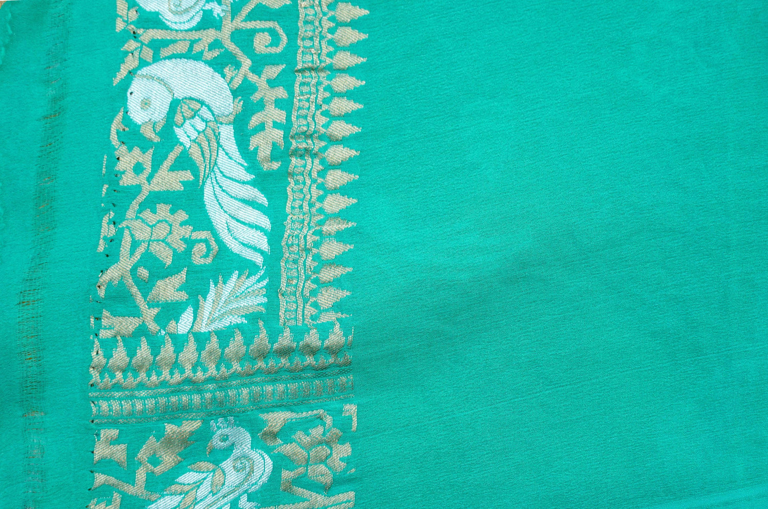 Yellow Georgette Handloom Banarasi Birds of Paradise Saree