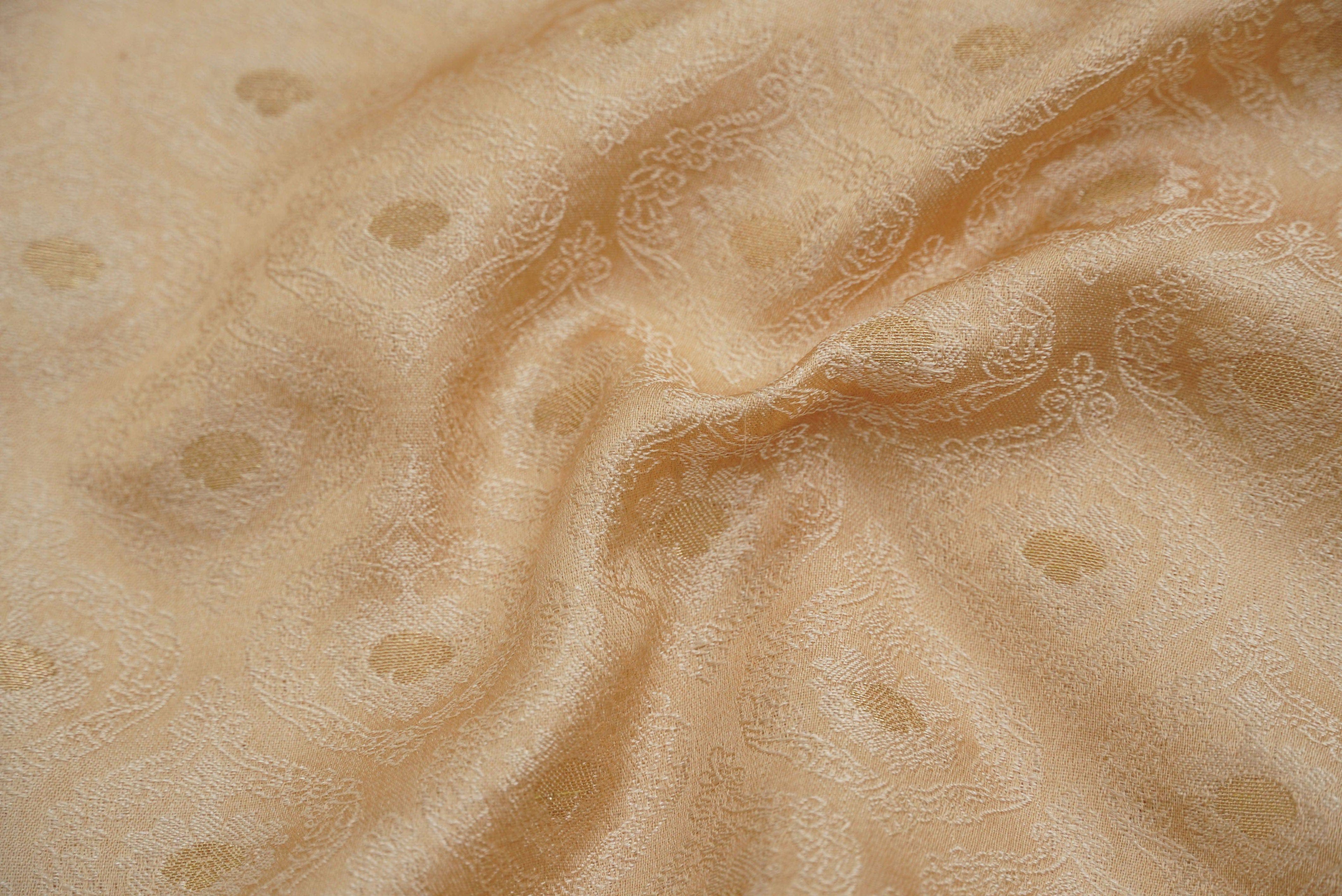 Handloom Banarasi Tanchoi Silk Jasmine Fabric