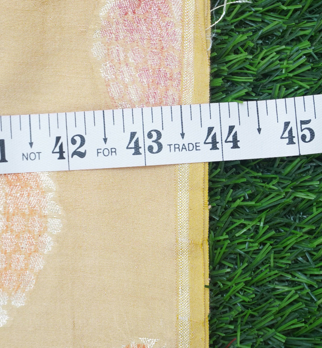 Beige Pure Soft Silk Handloom Banarasi Fabric