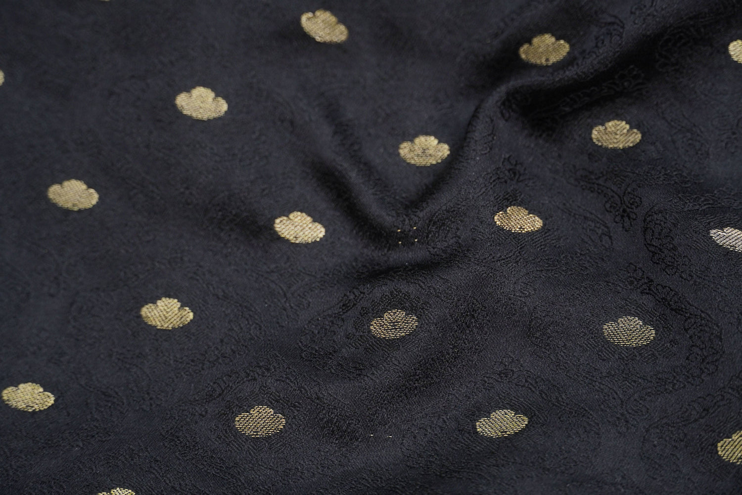 Handloom Banarasi Tanchoi Silk Jasmine Fabric