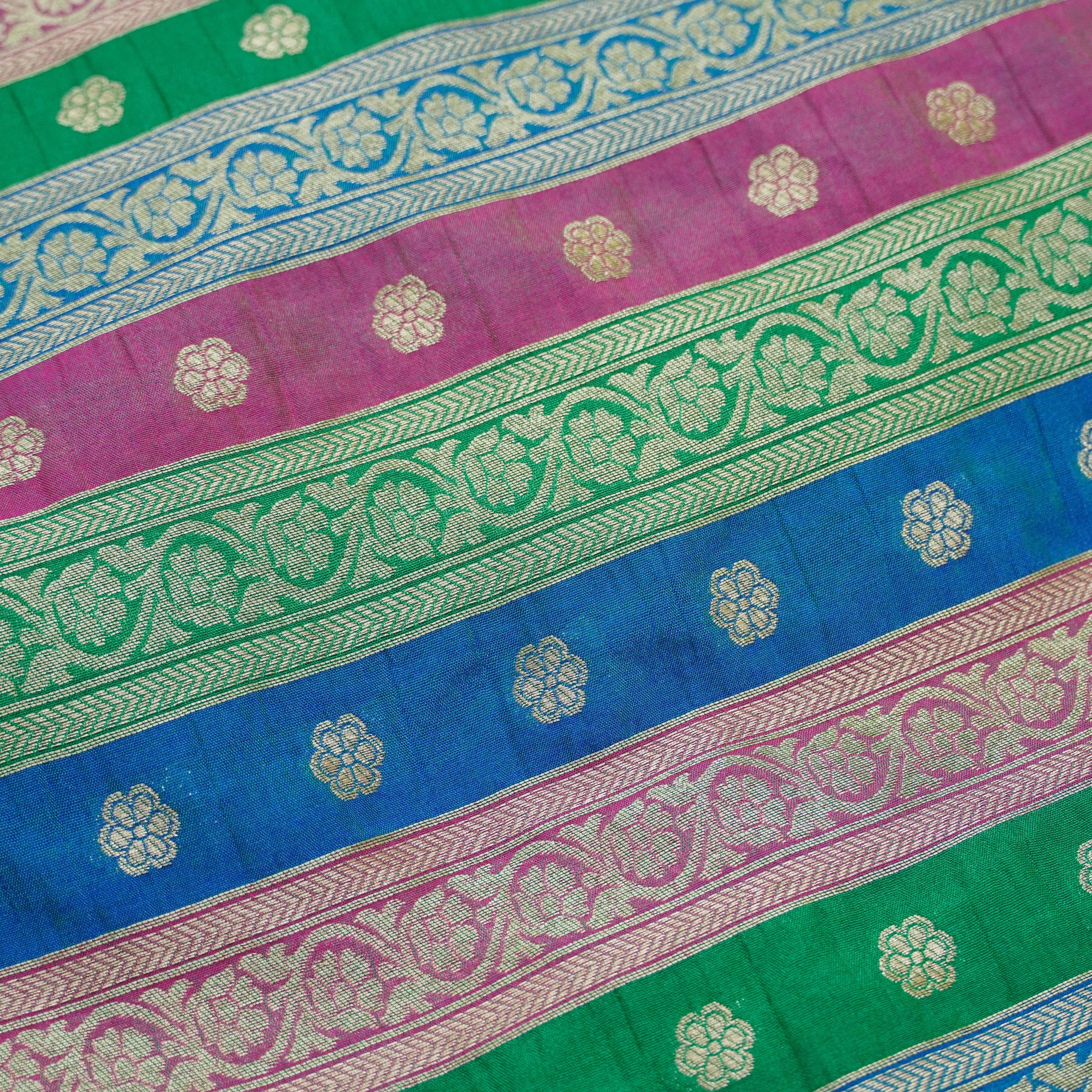 Brocade Silk Rangkat Banarasi Fabric
