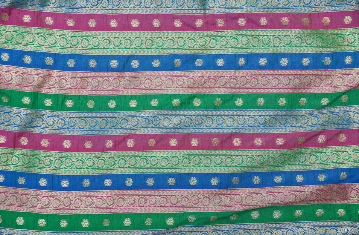 Brocade Silk Rangkat Banarasi Fabric - Khinkhwab