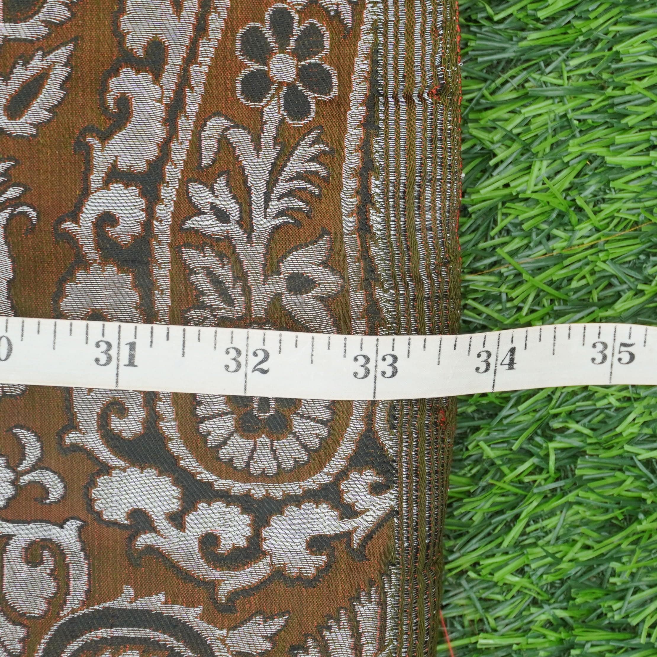 Brown Kinkhab / Kimkhab Brocade Banarasi Fabric