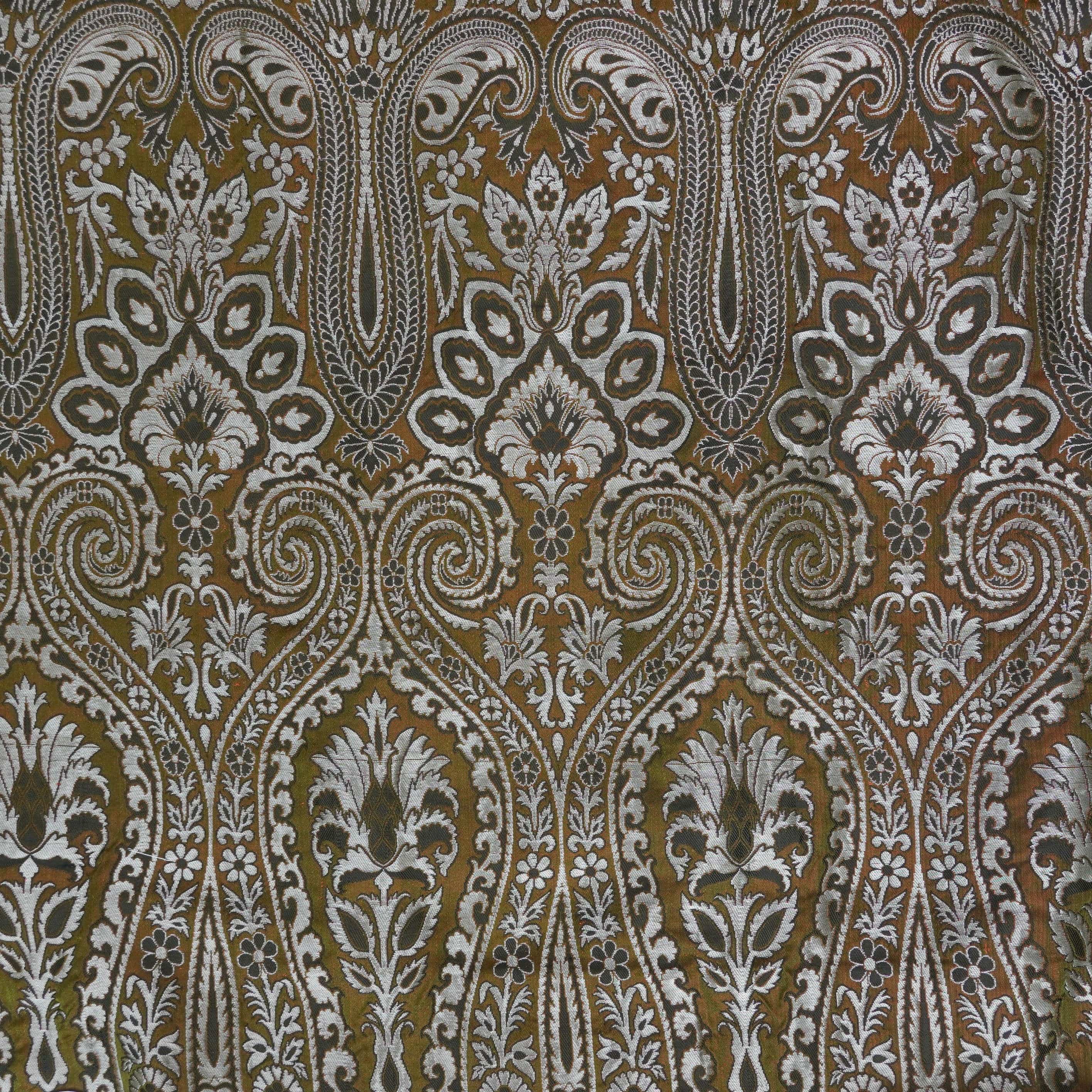 Brown Kinkhab / Kimkhab Brocade Banarasi Fabric
