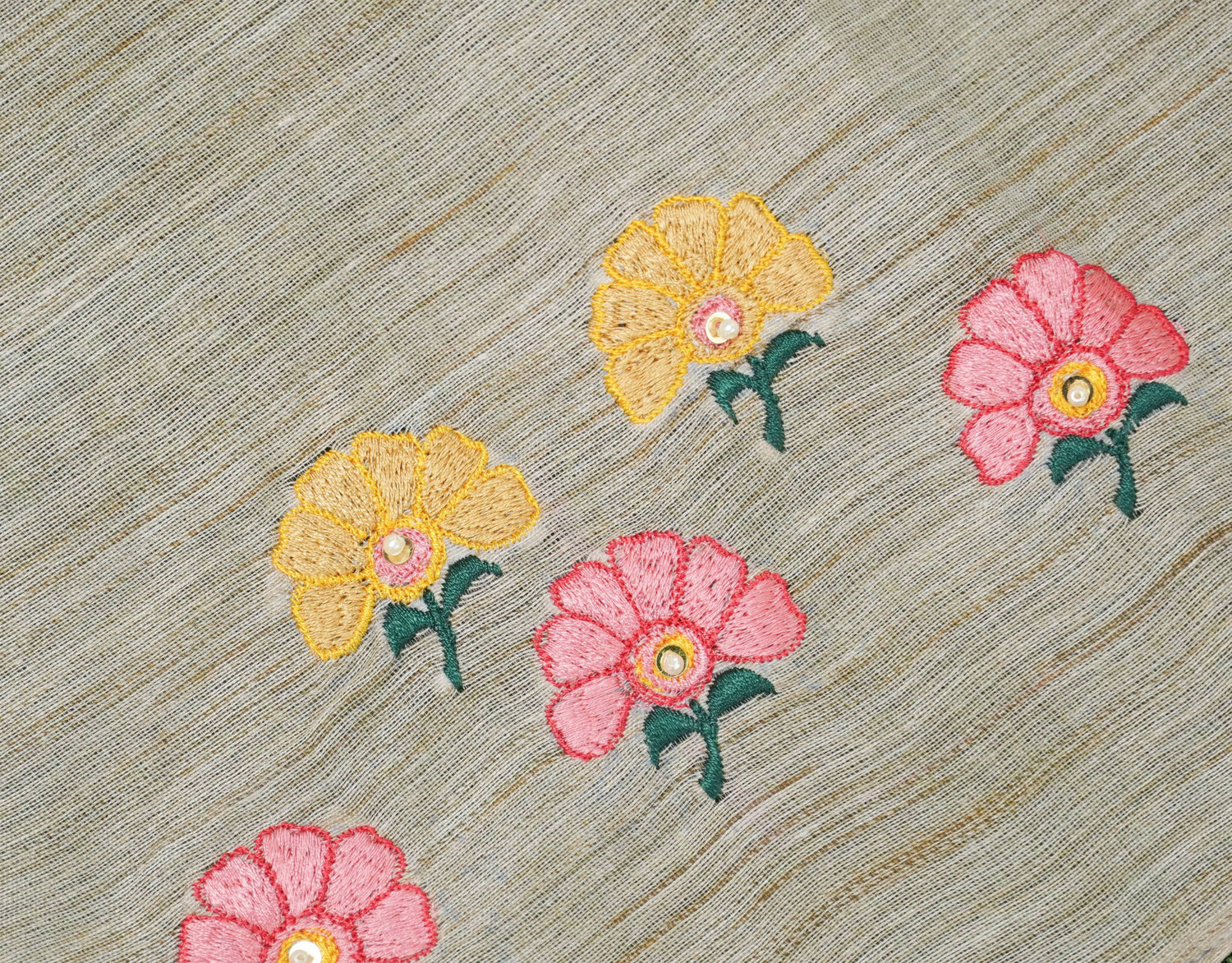 Embroidered Pure Cotton Blouse Off White Fabric