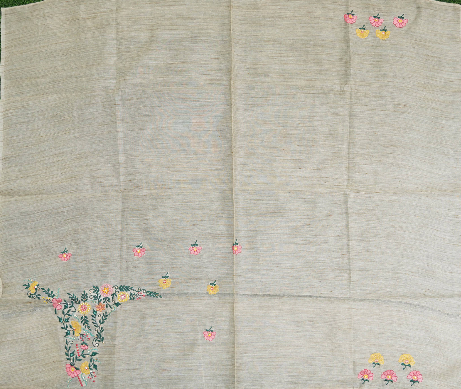 Embroidered Pure Cotton Blouse Off White Fabric