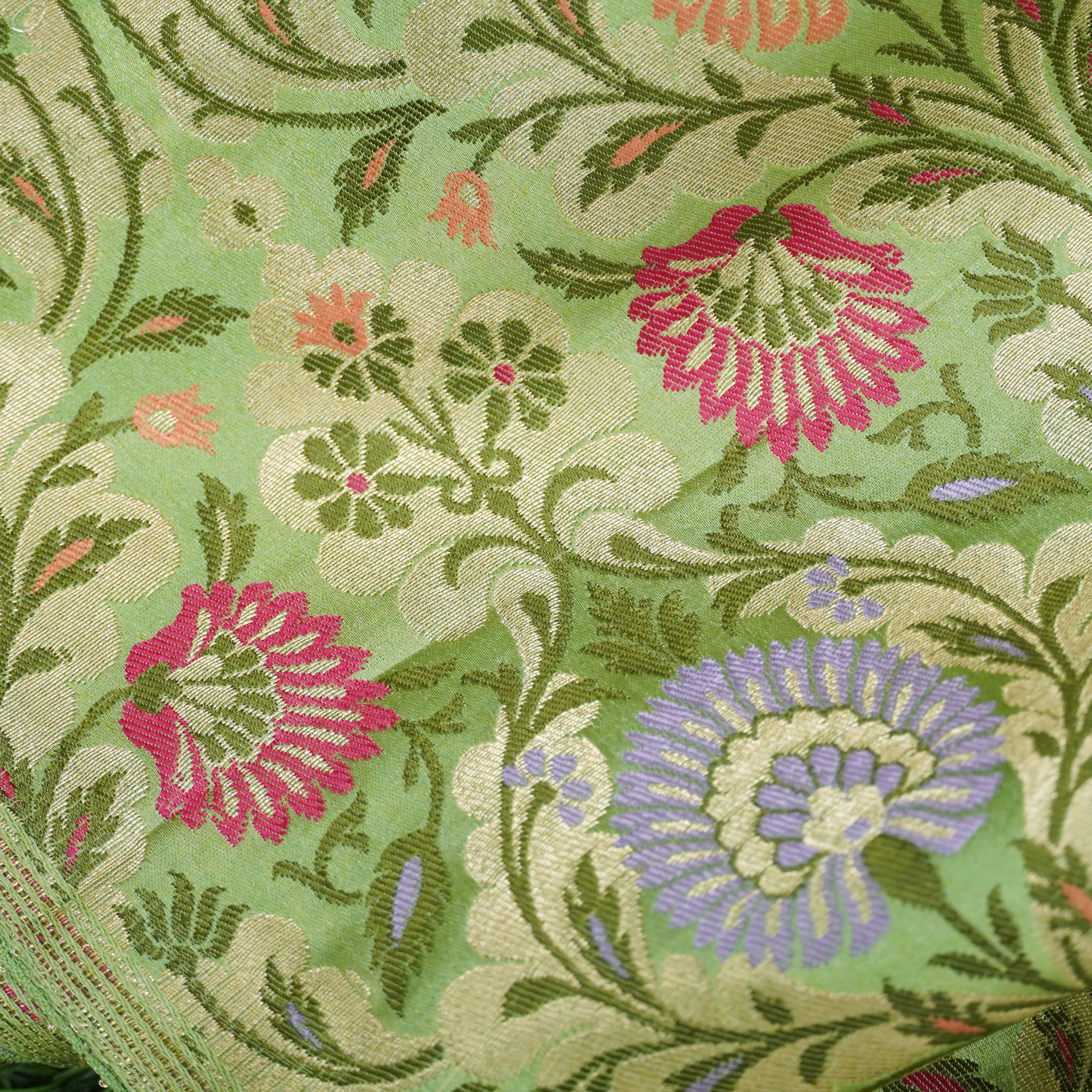 Green Kinkhab / Kimkhab Brocade Banarasi Fabric