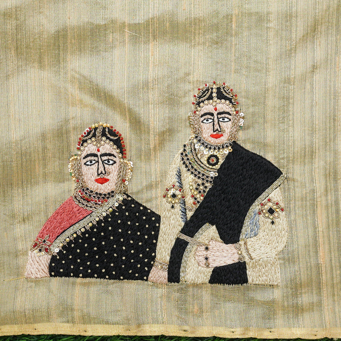 Hand Embroidered Pure Raw Silk by Tissue Sakhi Blouse Fabric