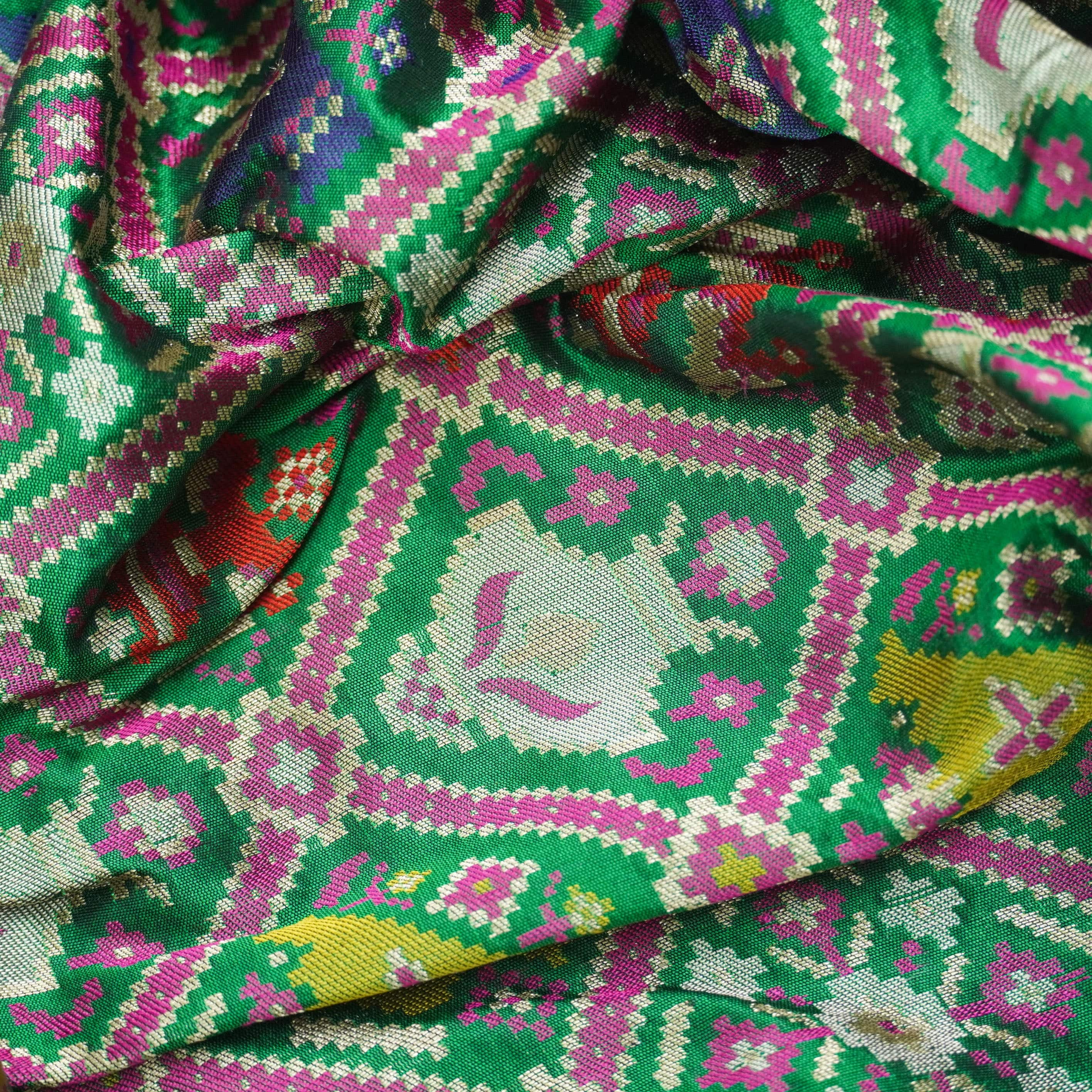 Handloom Banarasi Katan Silk Green Dupatta