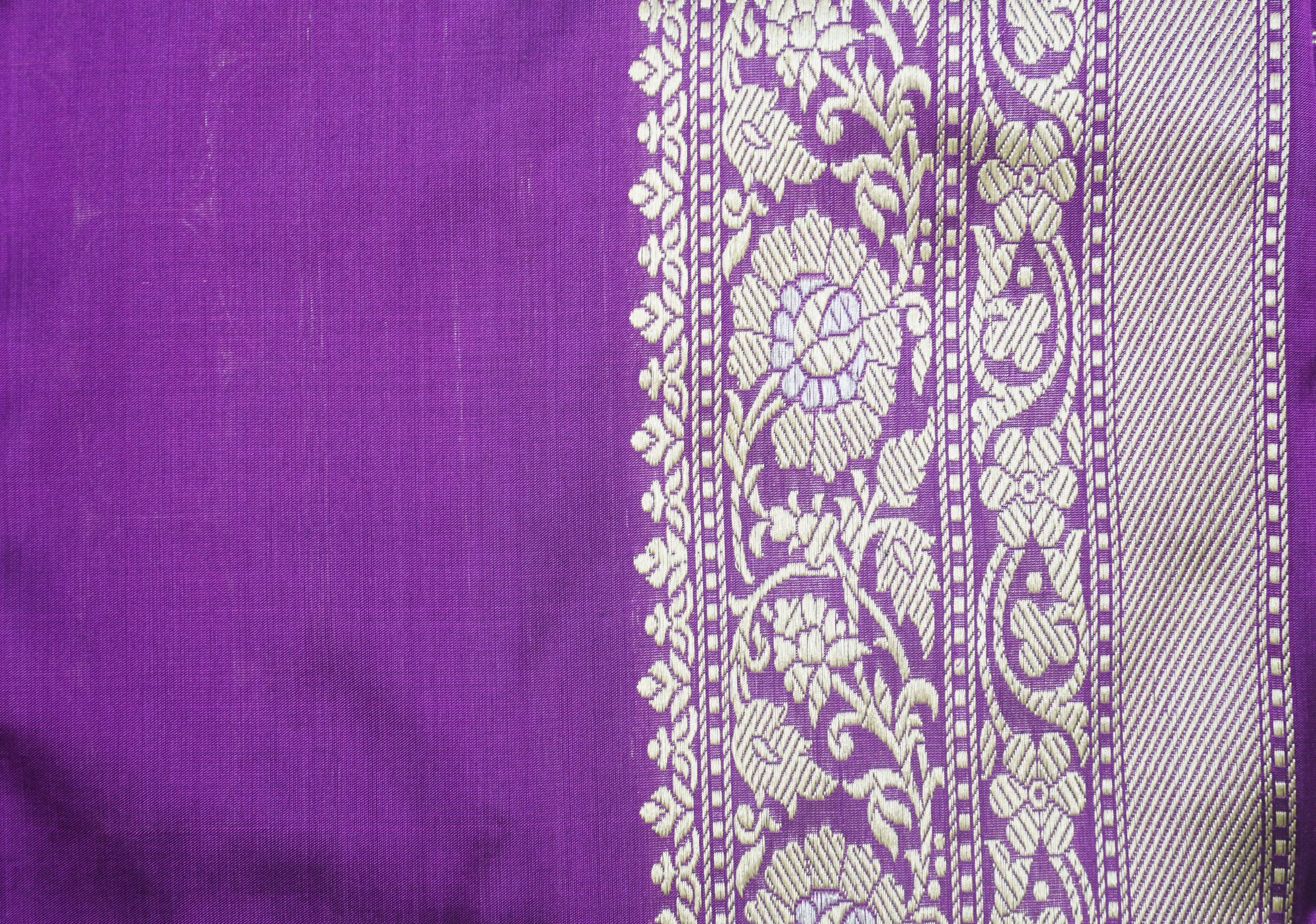 Handloom Banarasi Katan Silk Purple Saree