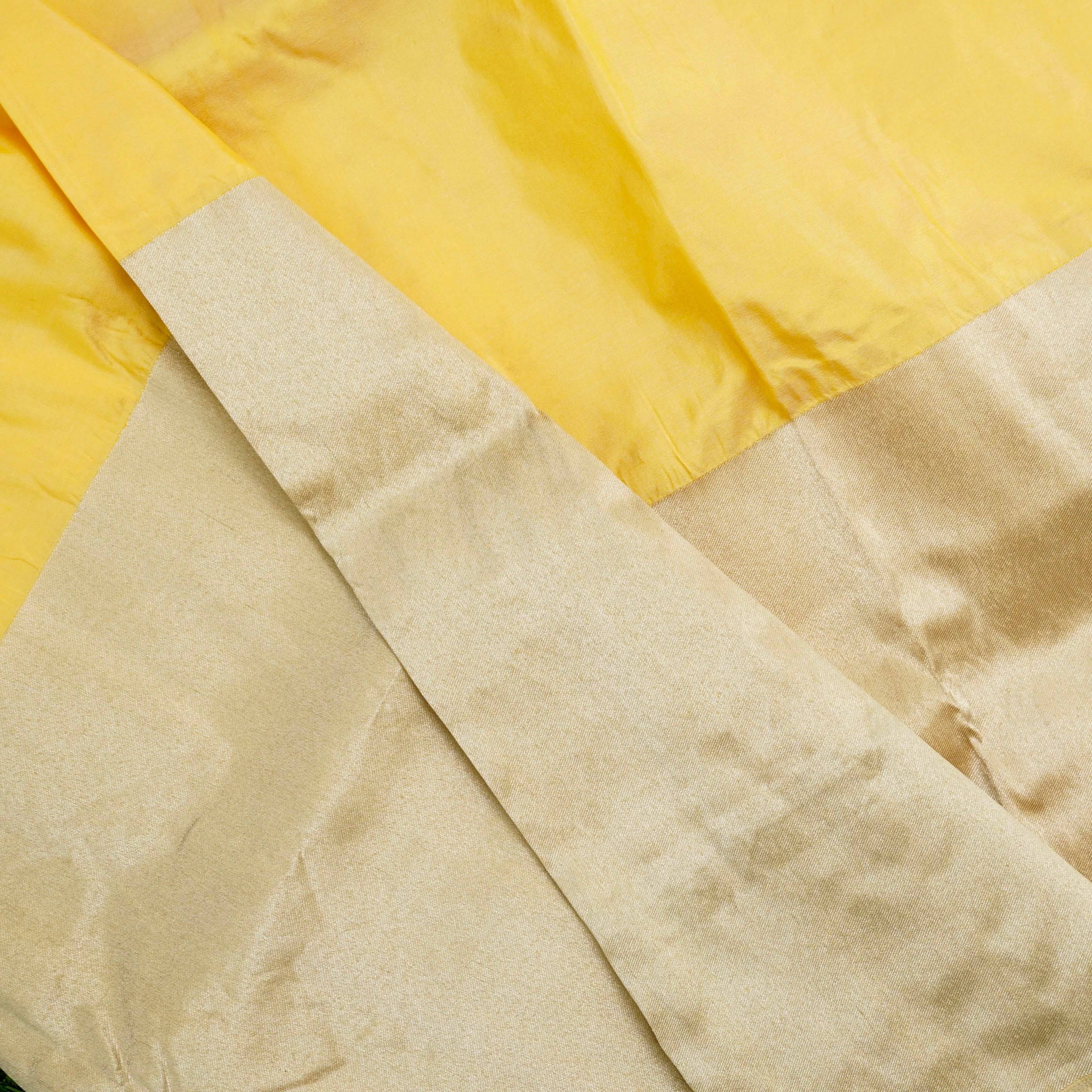 Handloom Banarasi Katan Silk Yellow Saree - Khinkhwab