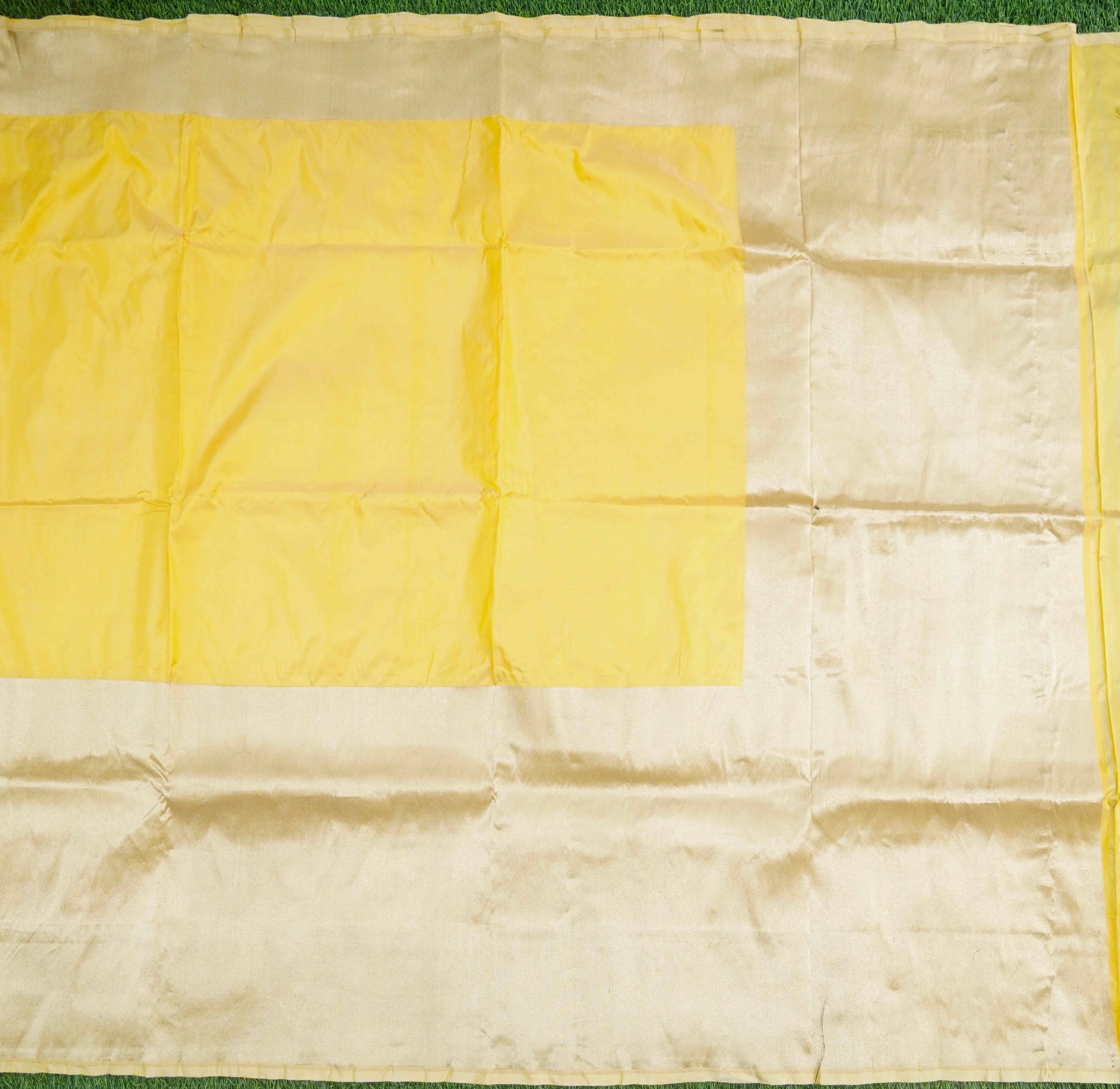 Handloom Banarasi Katan Silk Yellow Saree - Khinkhwab