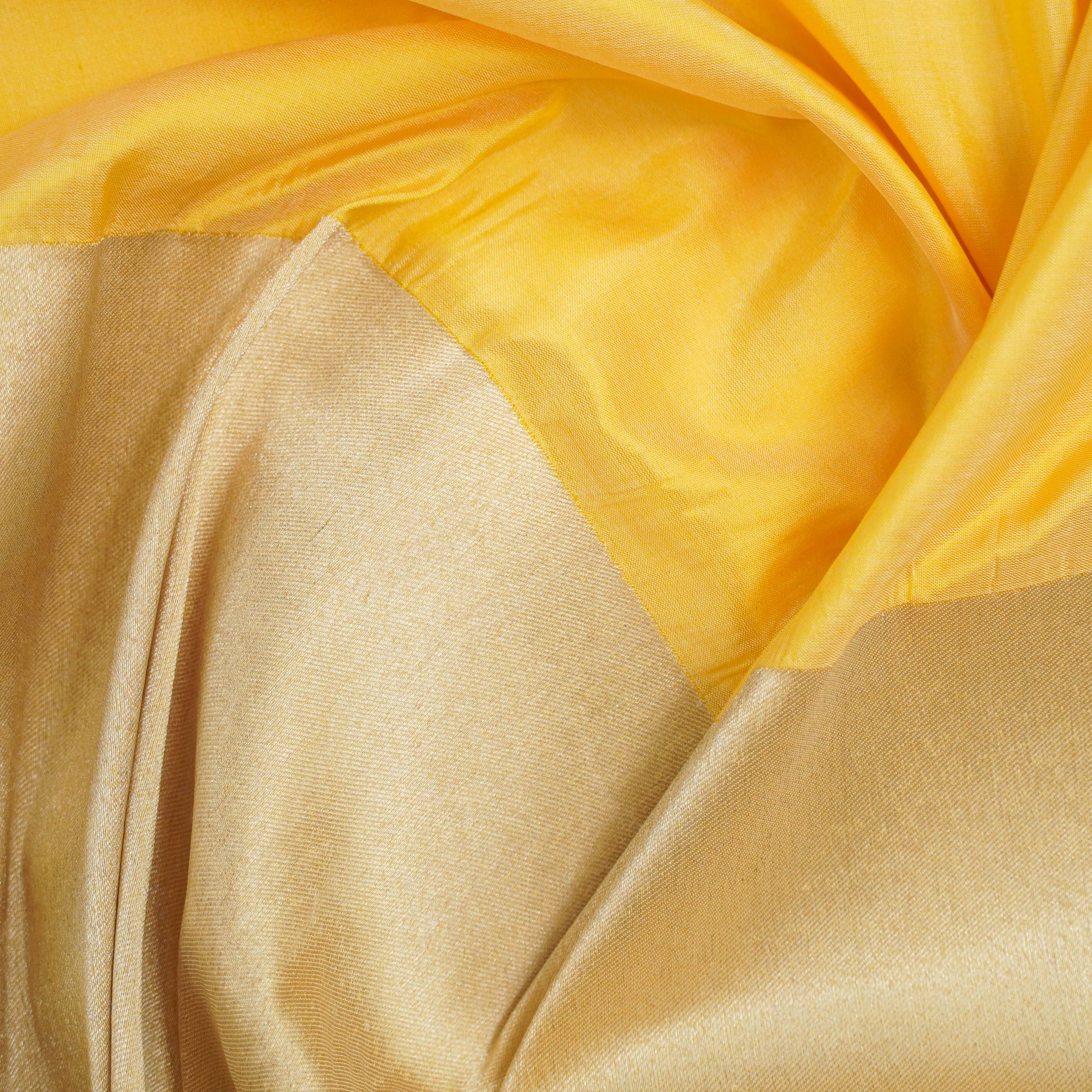 Handloom Banarasi Katan Silk Yellow Saree - Khinkhwab