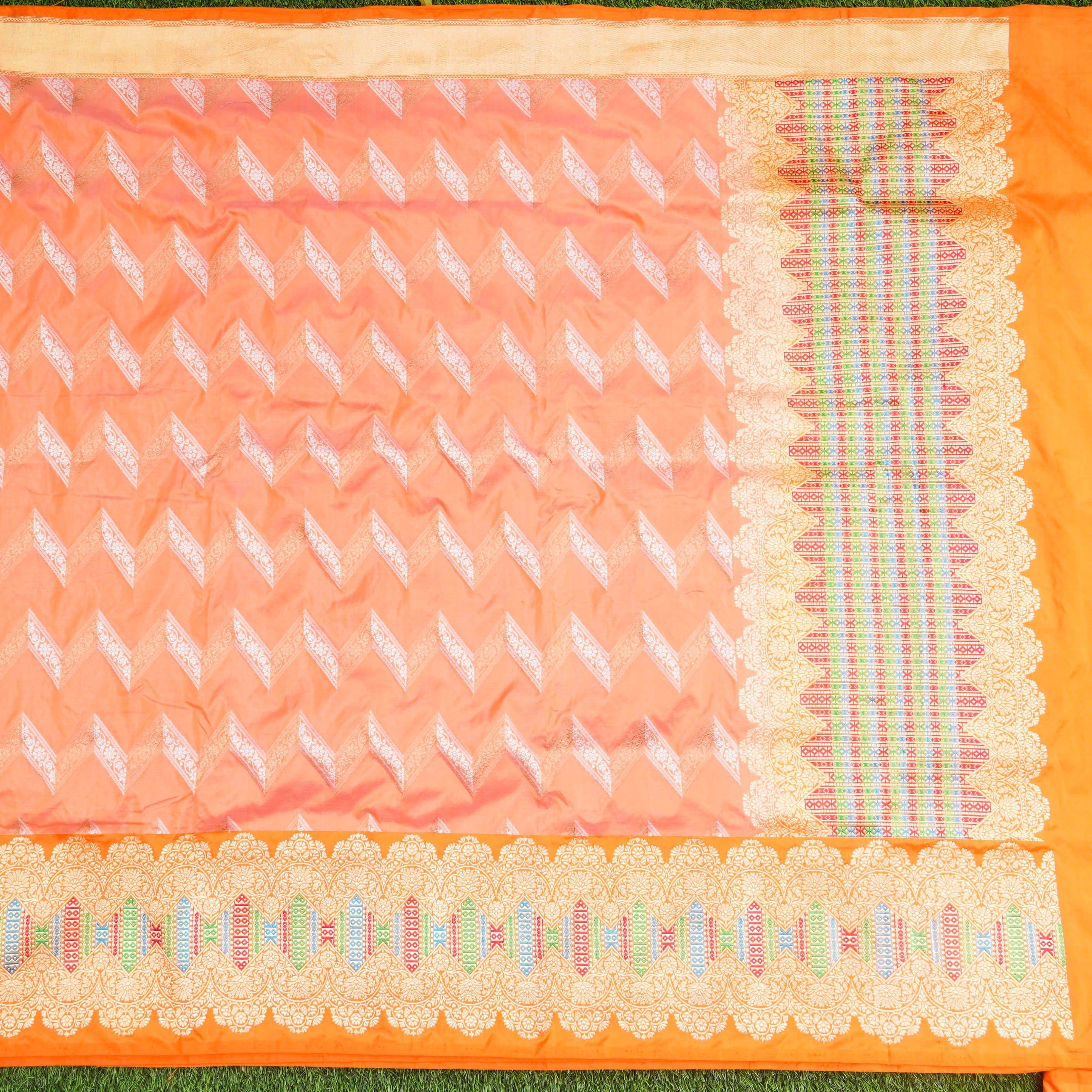 Handloom Banarasi Pure Katan Silk Saree with Meenakari Border