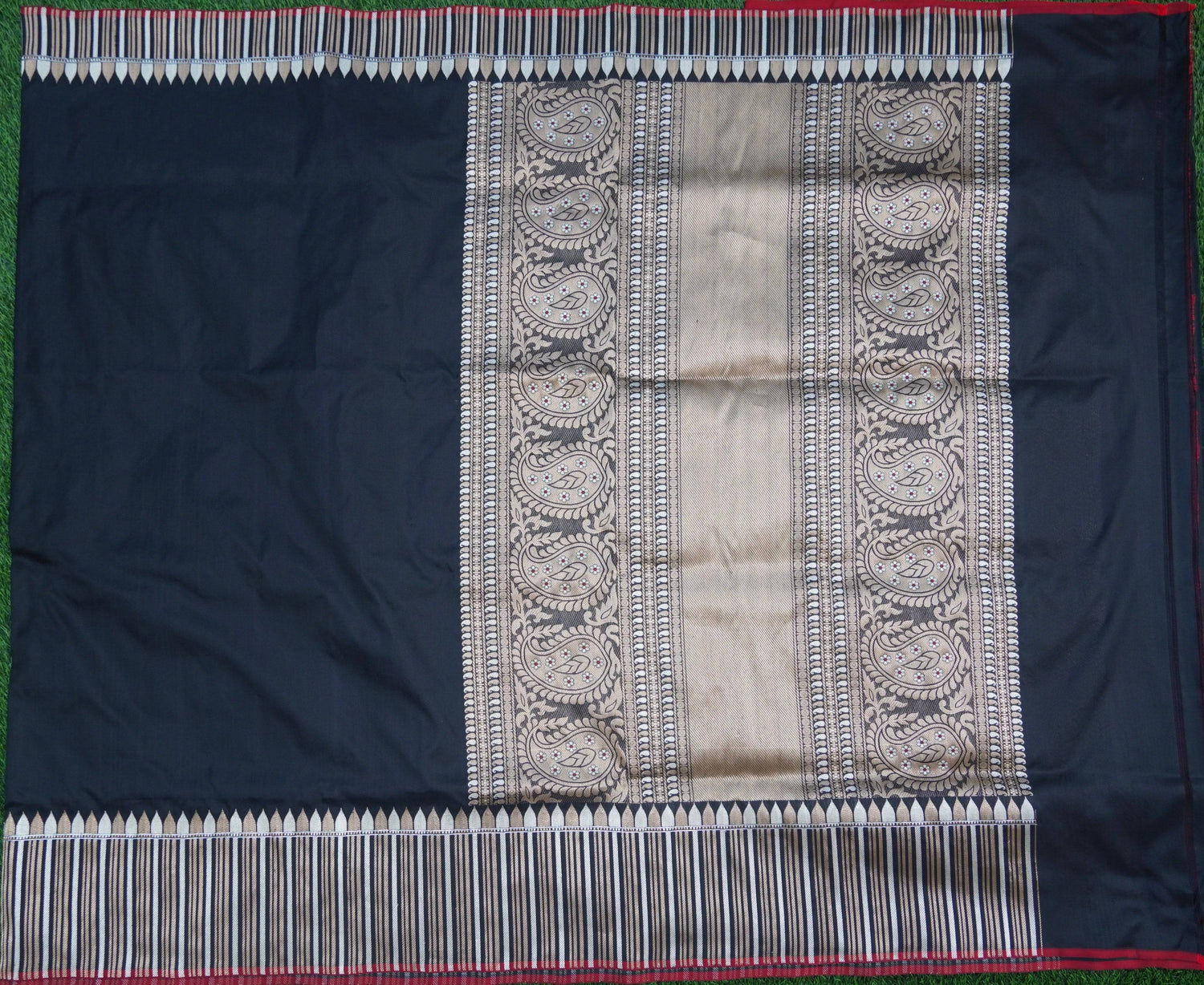 Handloom Katan Silk Black Banarasi Saree