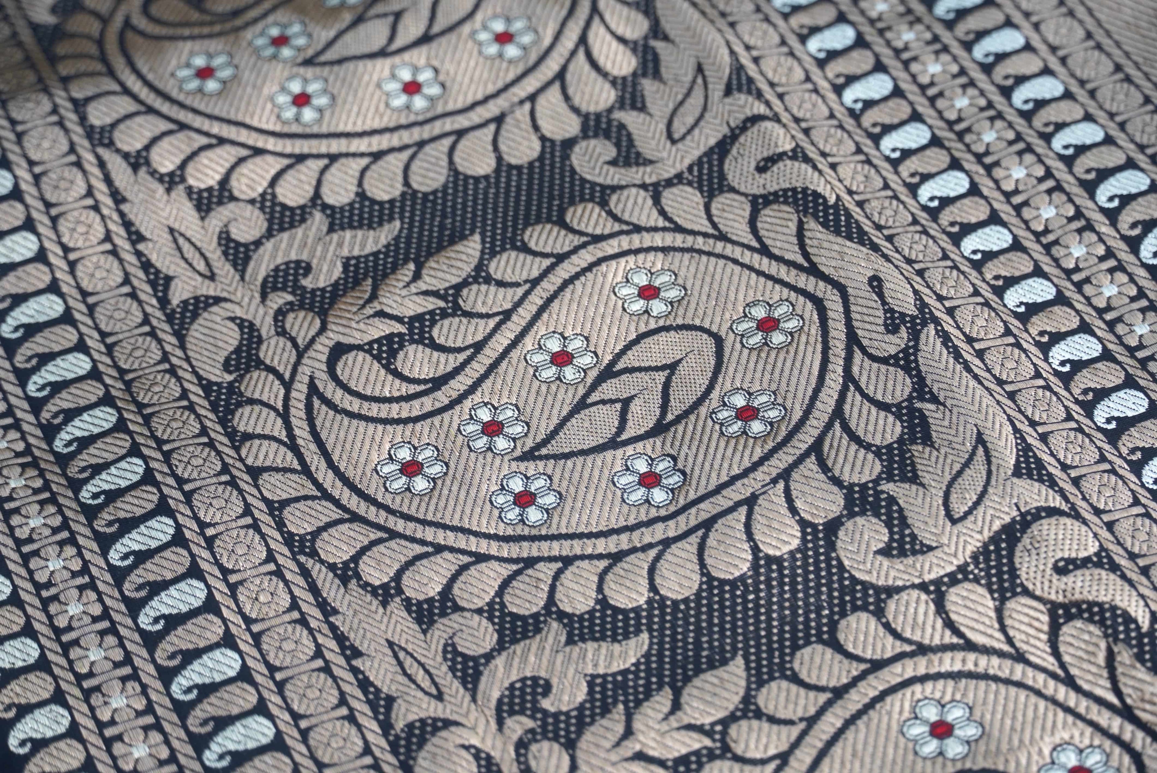 Handloom Katan Silk Black Banarasi Saree