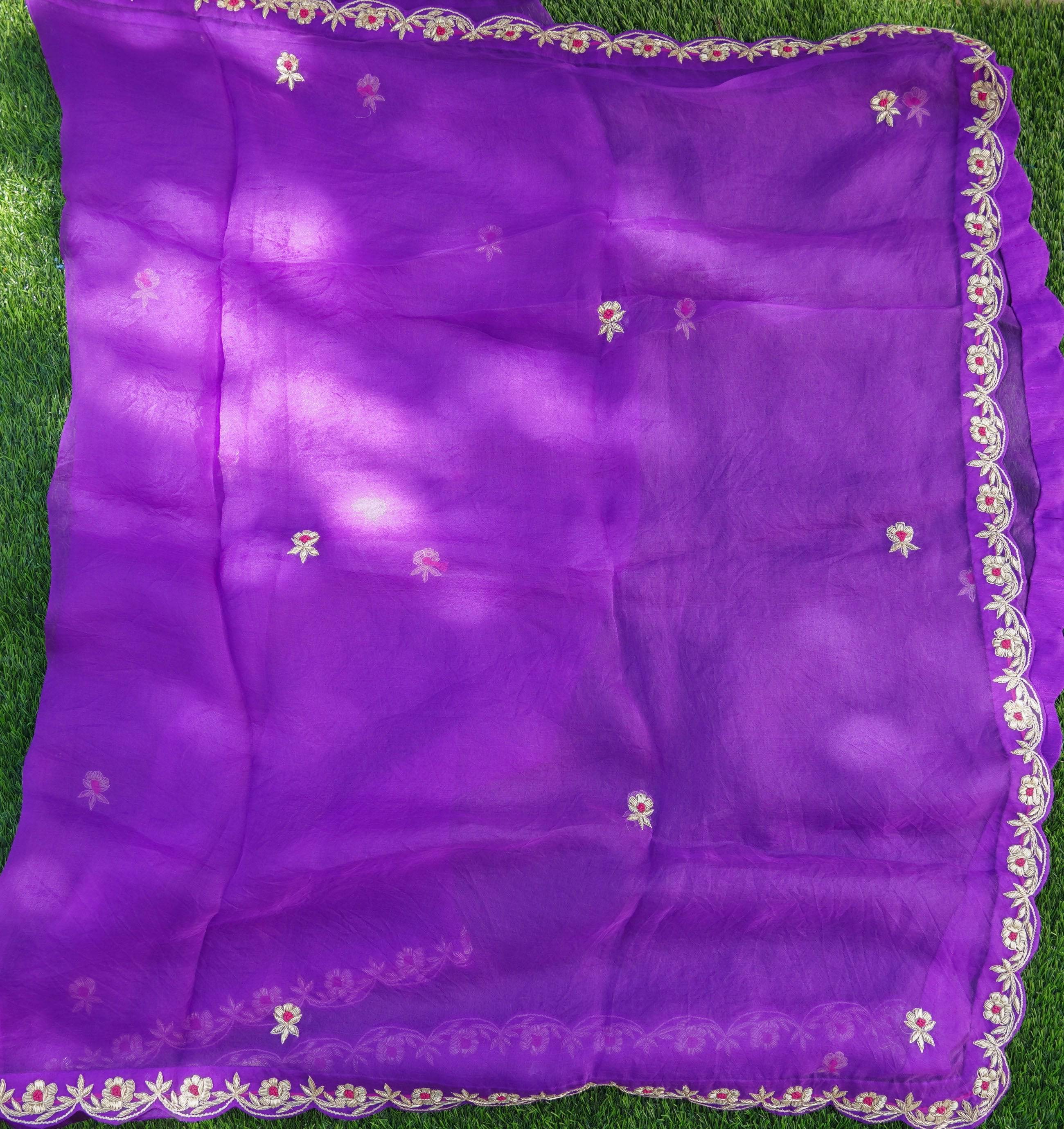 Handloom Katan Silk Brocade Banarasi Stitched Lehenga Set
